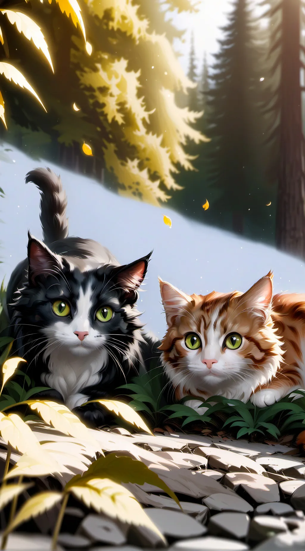 ai character: cat group background