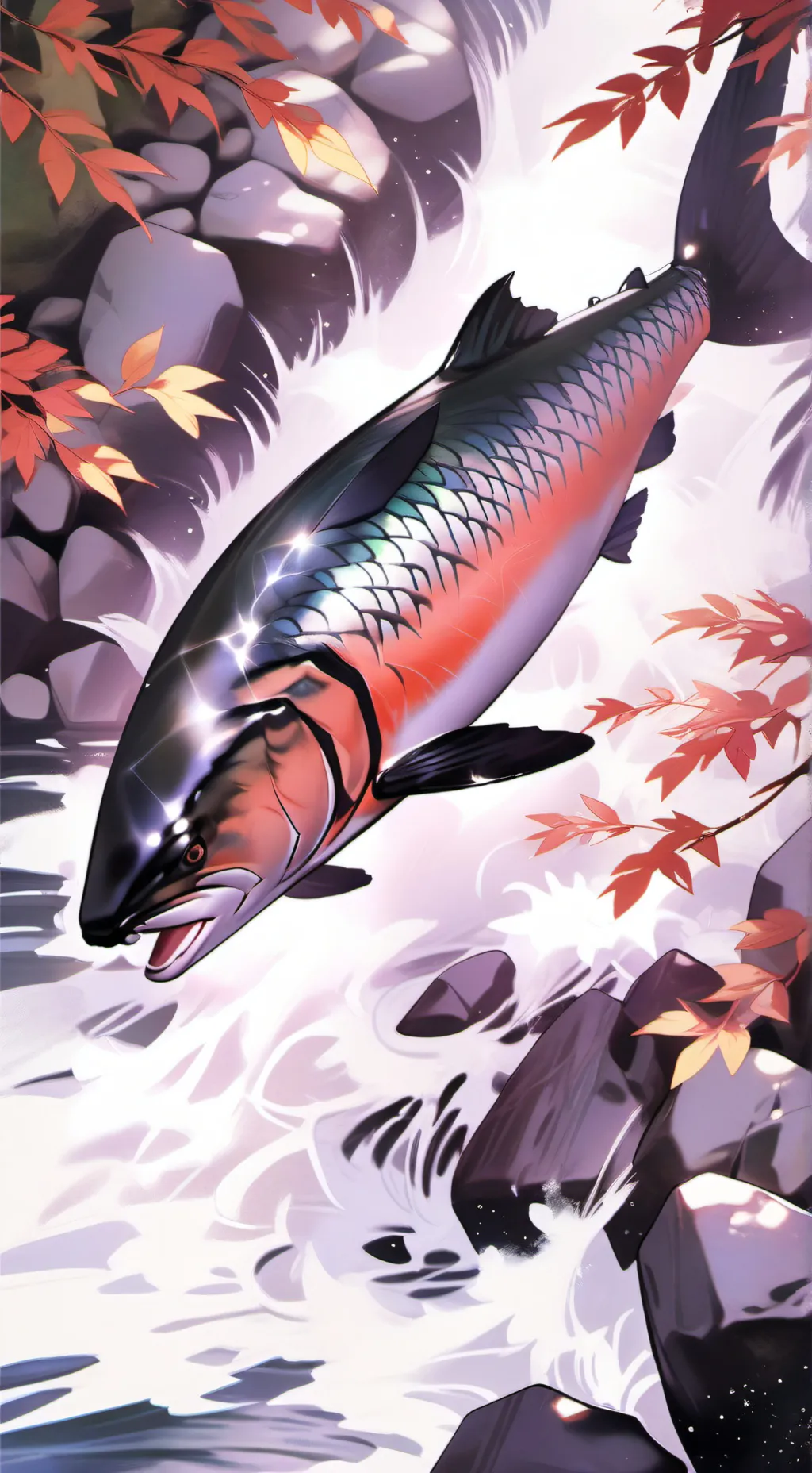 ai character: Salmon  background