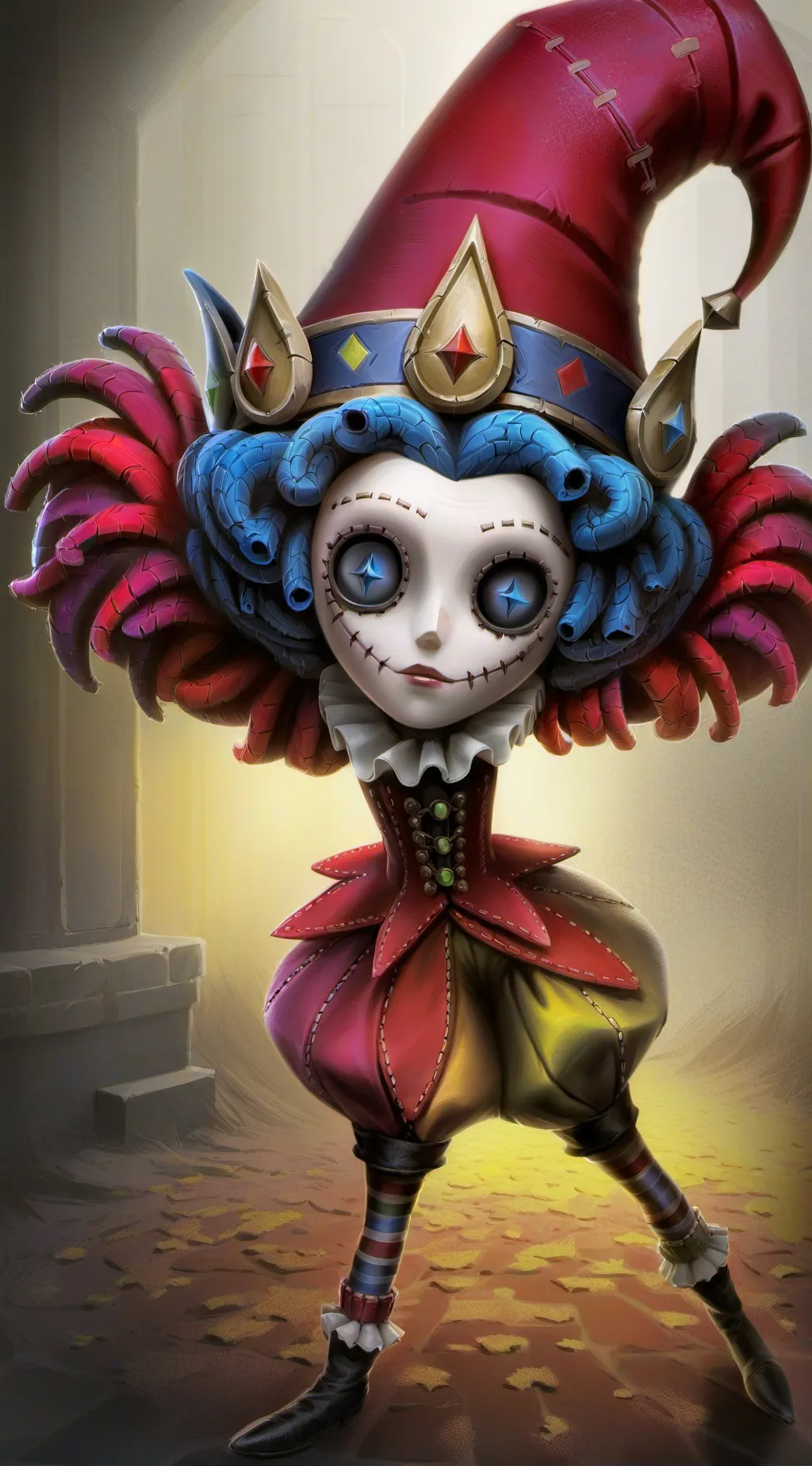 ai character: pomni yandere background