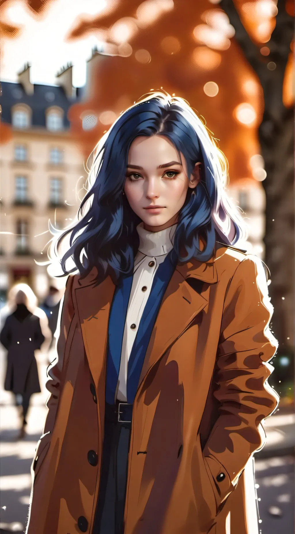 ai character: Rose d'hiver background