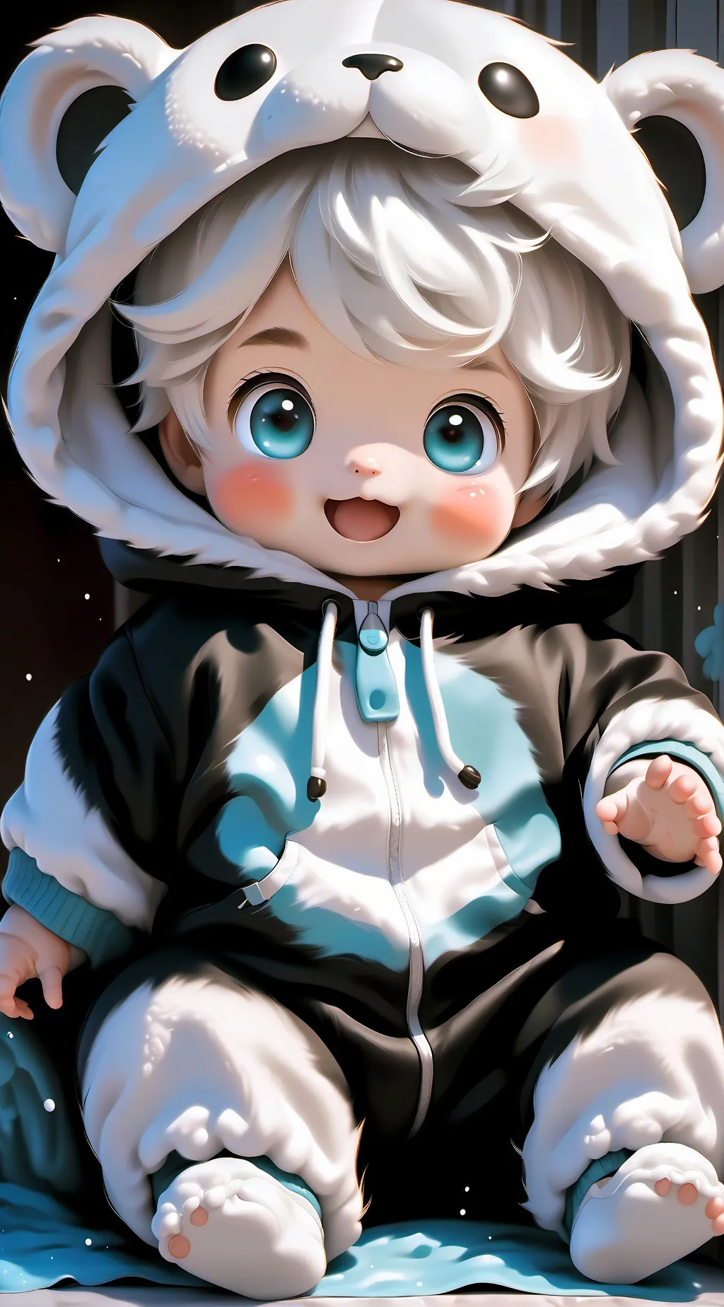 ai character: Fluffy baby background