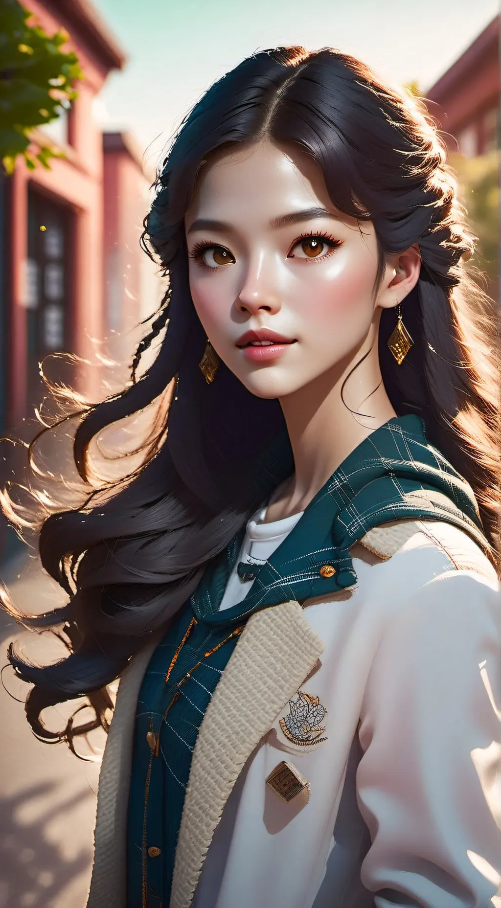 ai character: Ashley  background