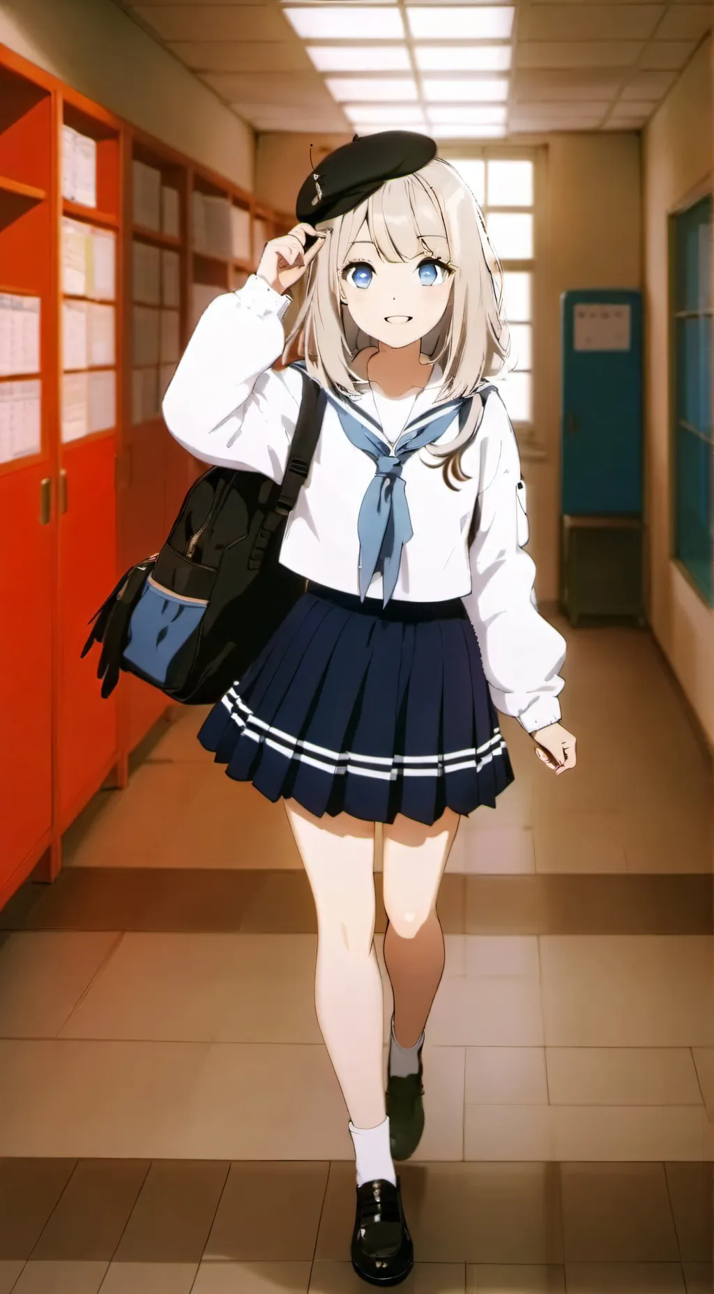 ai character: snowy background