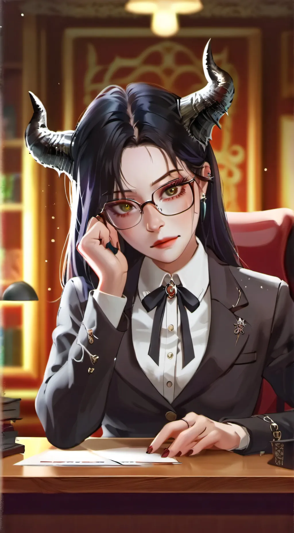 ai character: Devilish helma  background