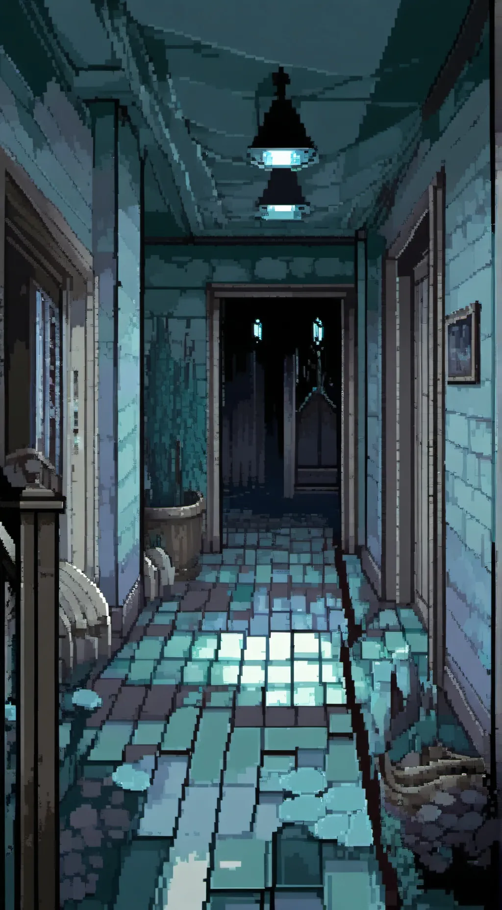 ai character: Mha horror movie background