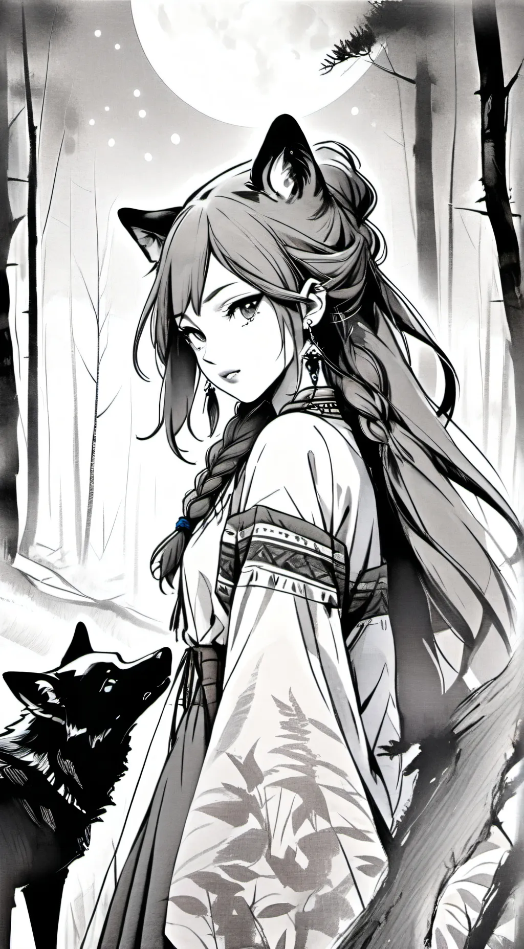 ai character: wolfgirl background