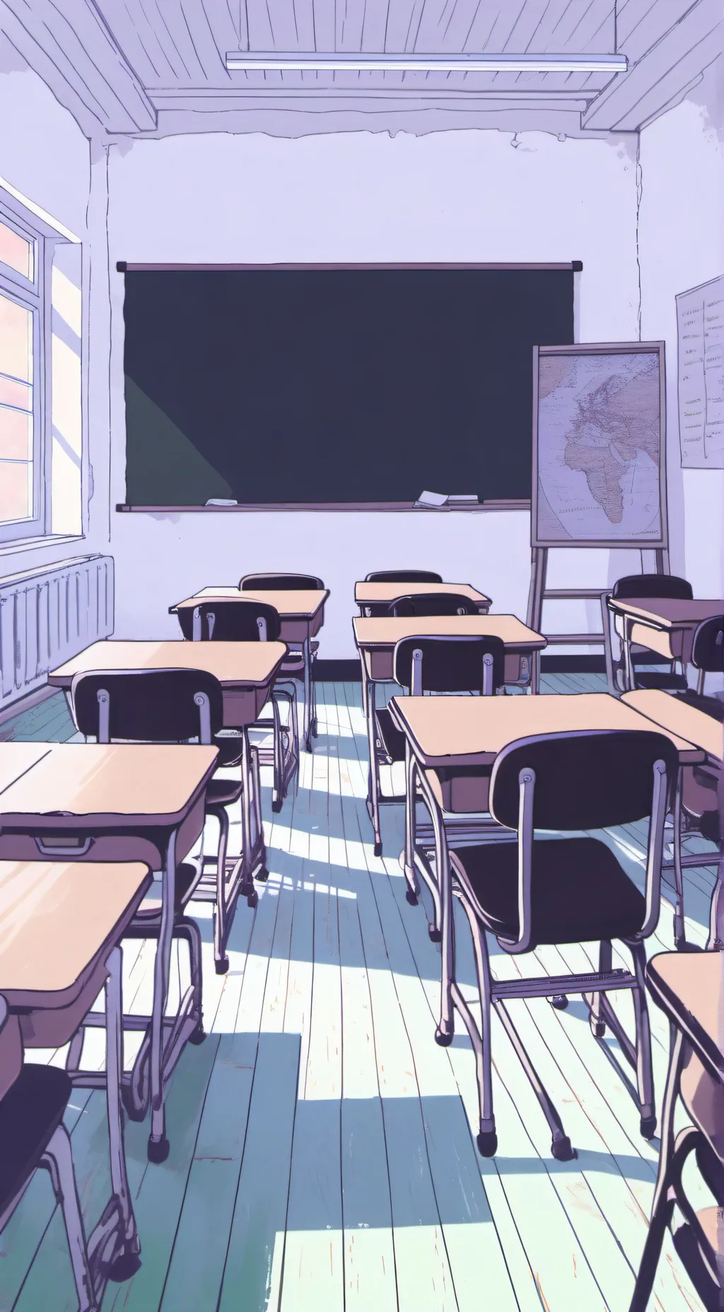 ai character: A classroom background
