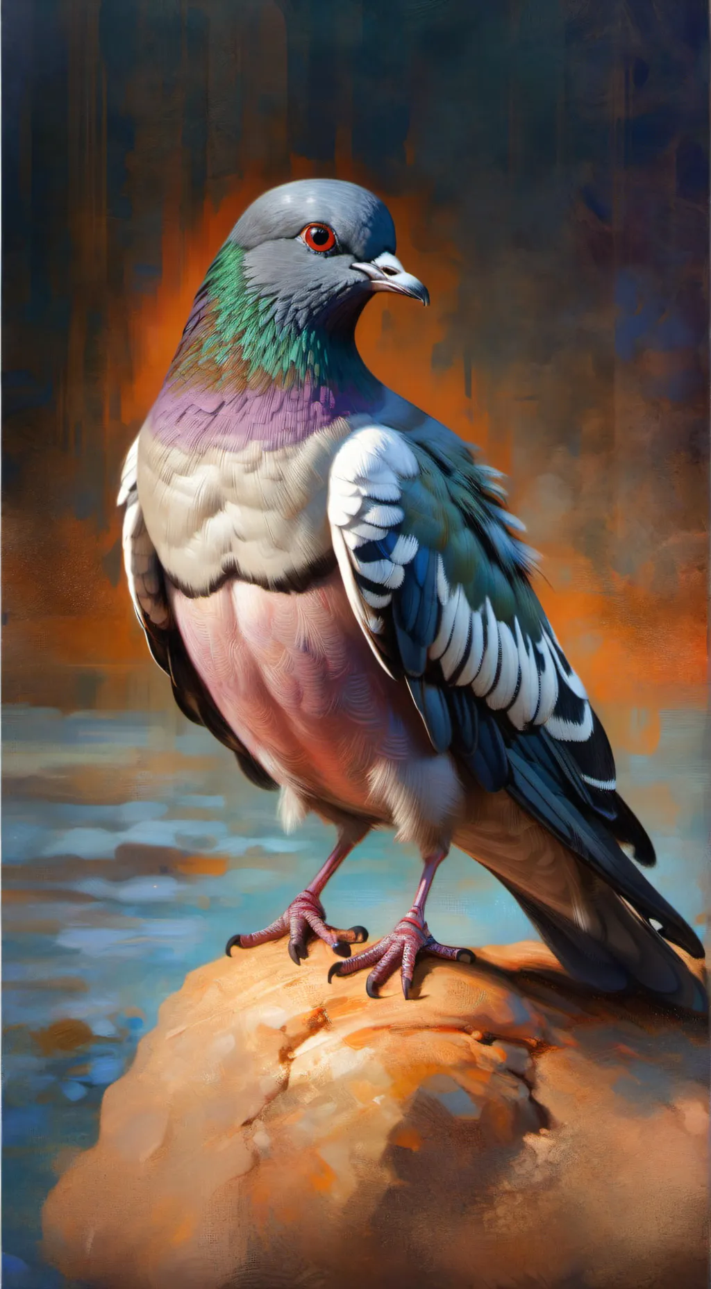 ai character: pigeon background