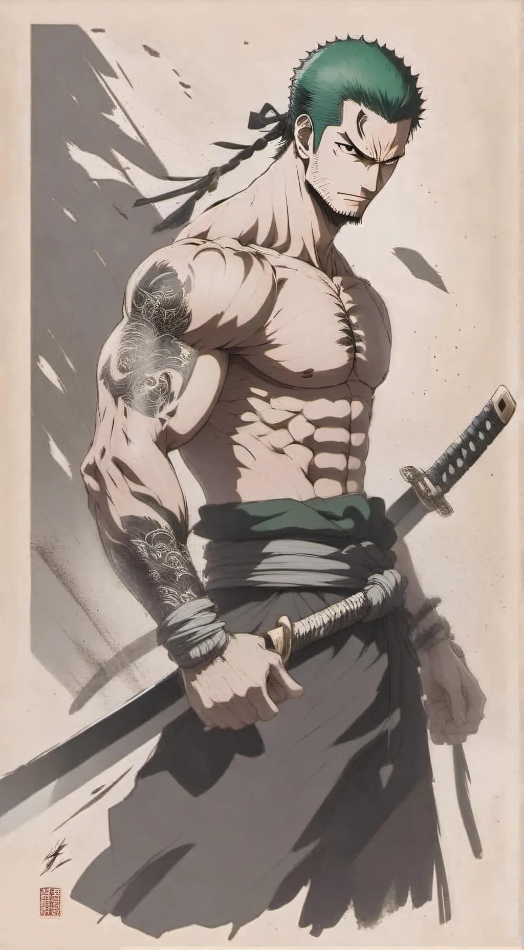 ai character: Zoro background