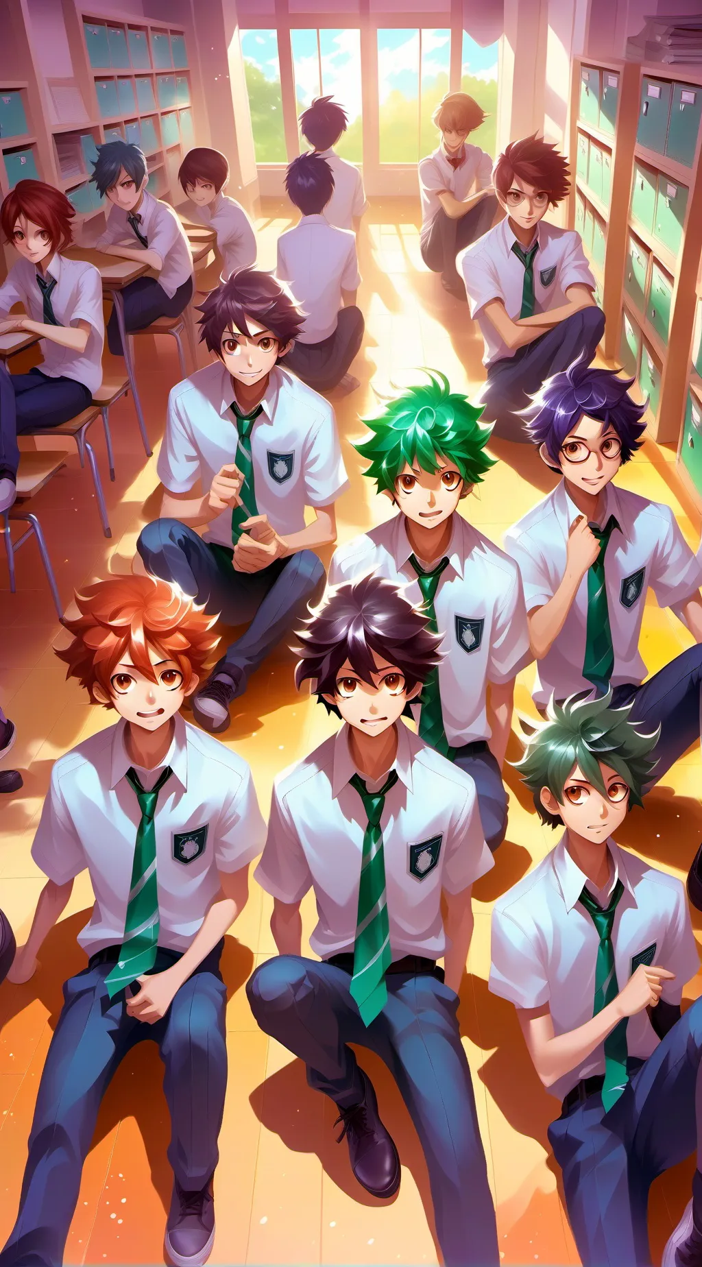 ai character: MHA escola • background
