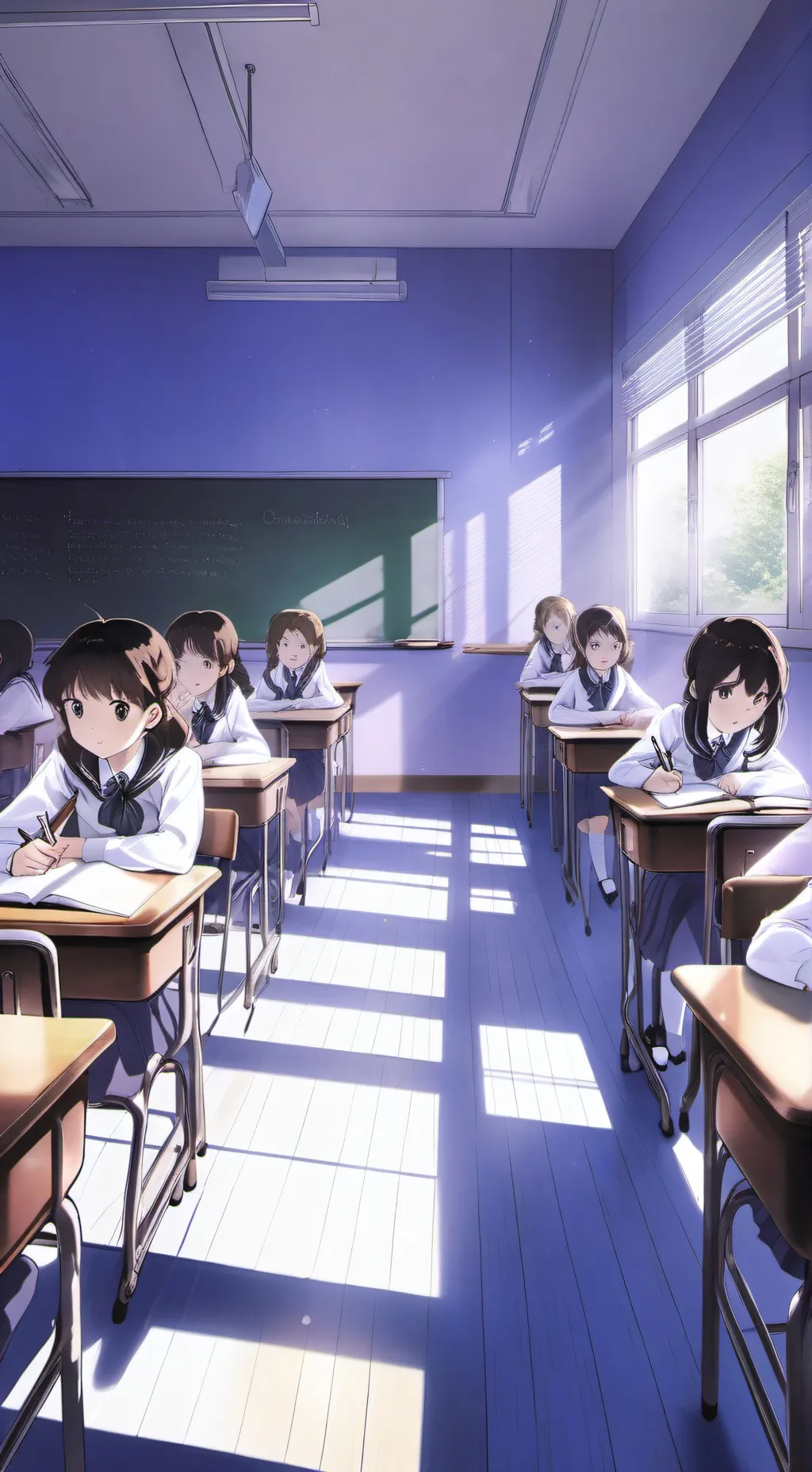 ai character: uniform school background