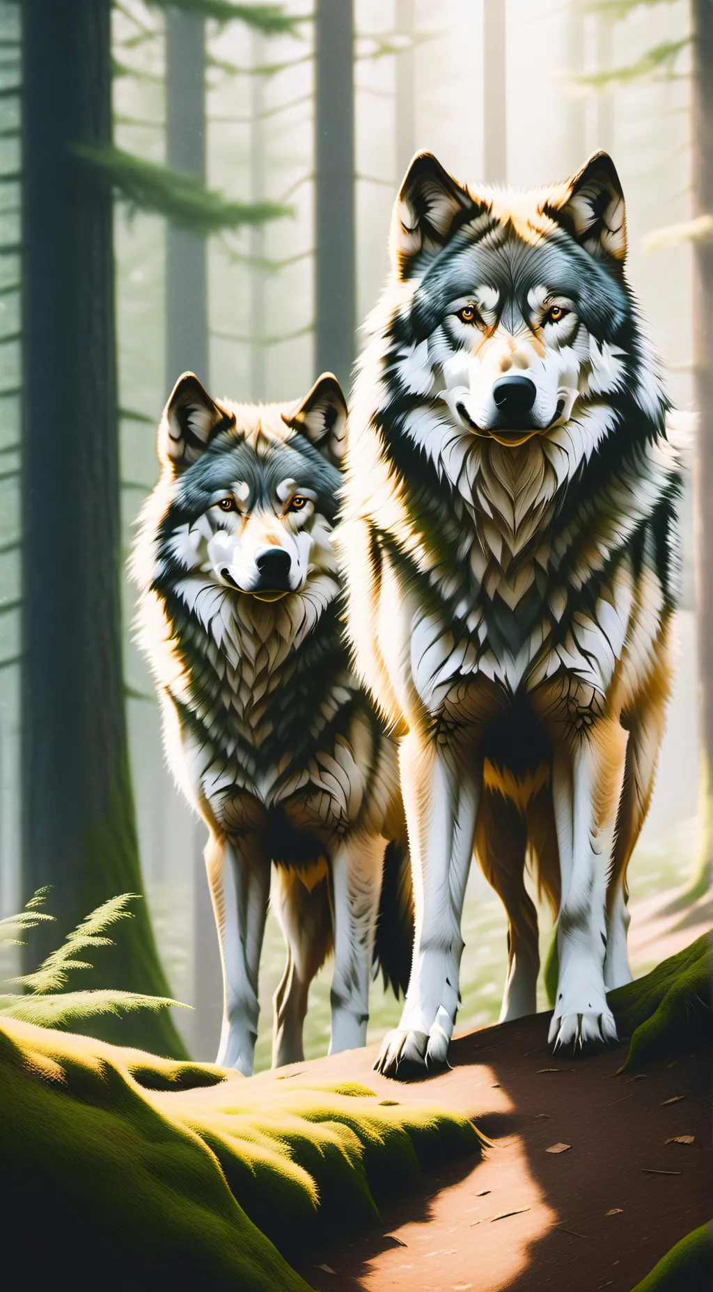 ai character: dark,sunny background