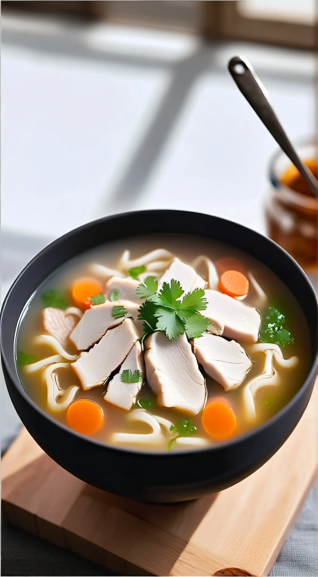 ai character: sopa de pollo background