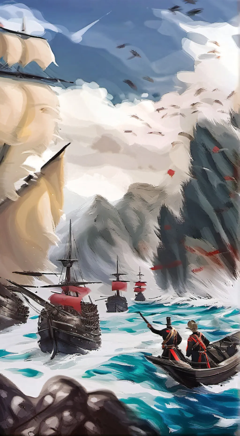 ai character: sea battle  background