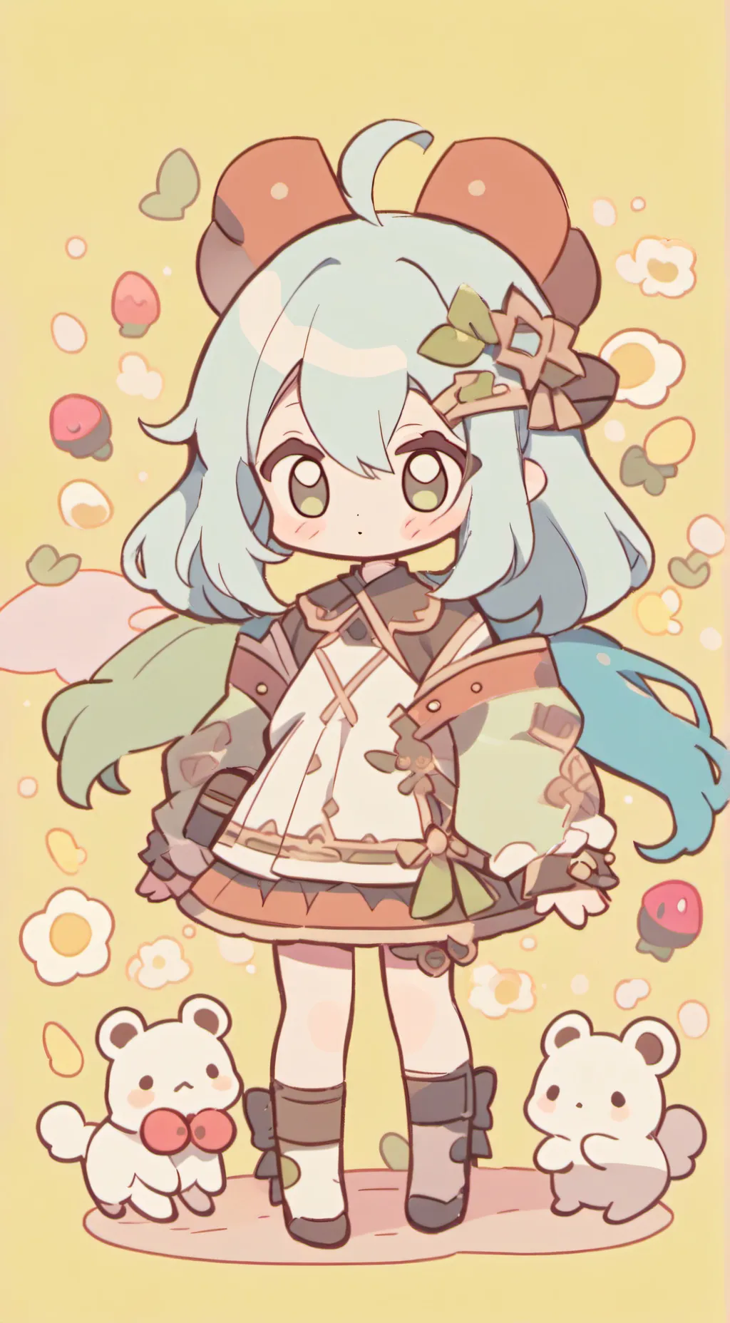 ai character: Yandare happy  background