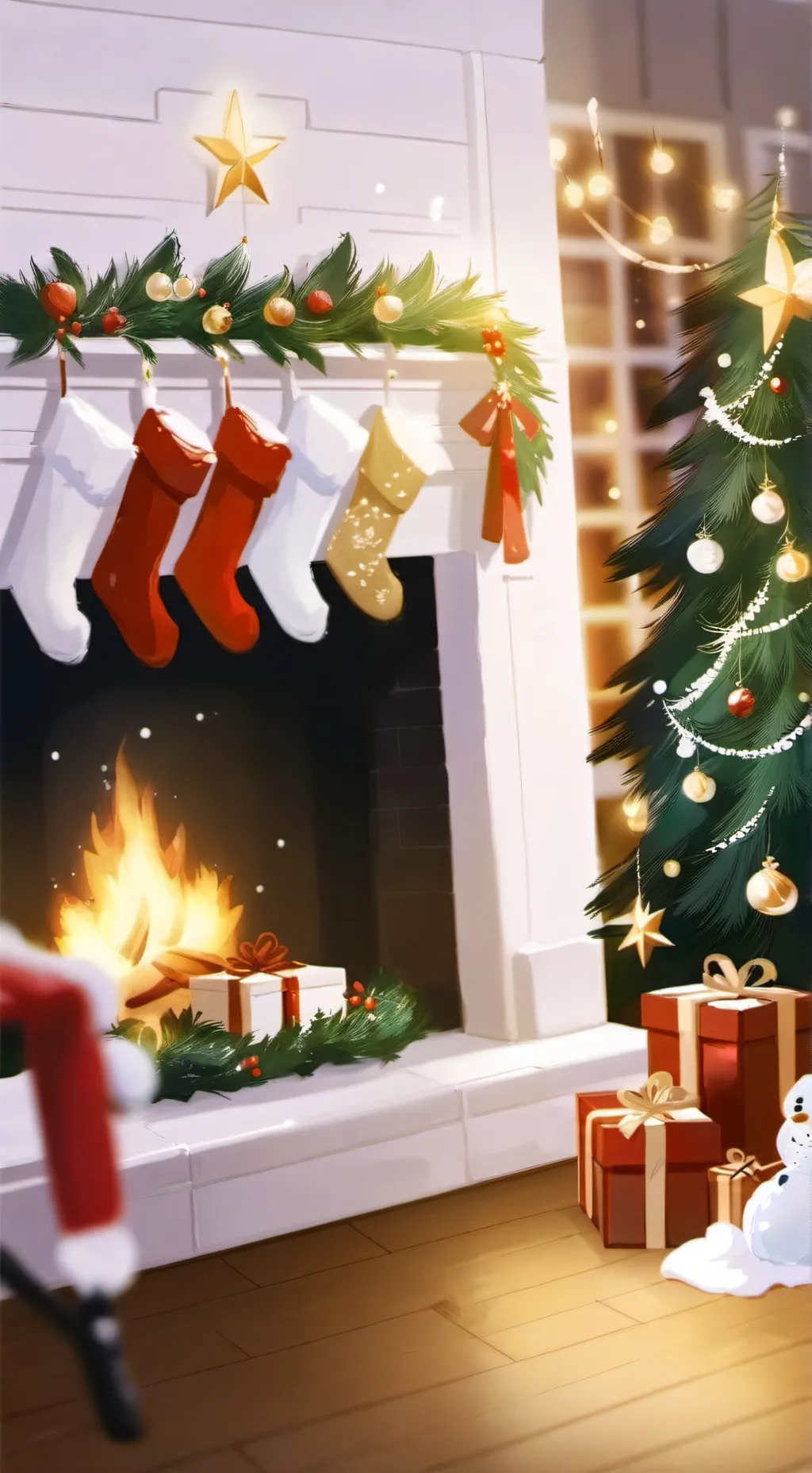 ai character: Christmas adoption background