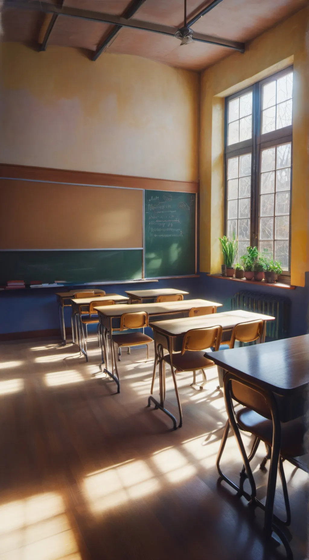 ai character: classroom  background