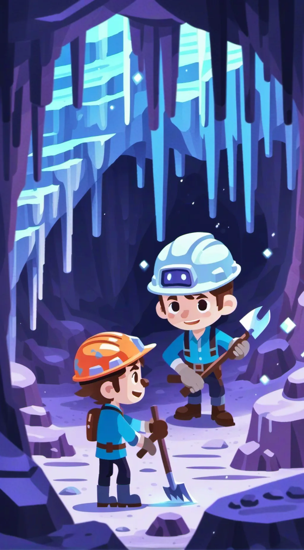 ai character: Cave mining background