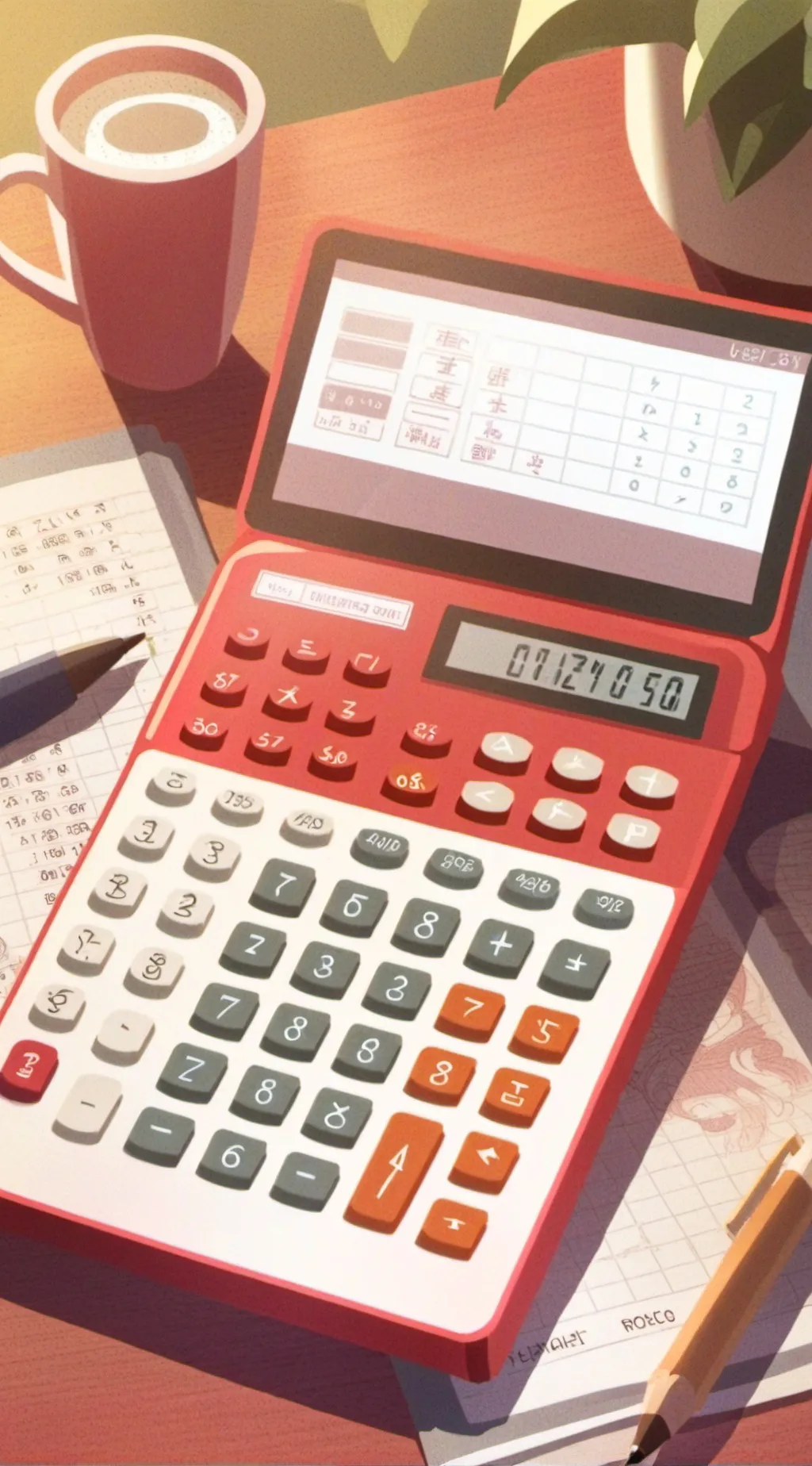 ai character: calculator  background