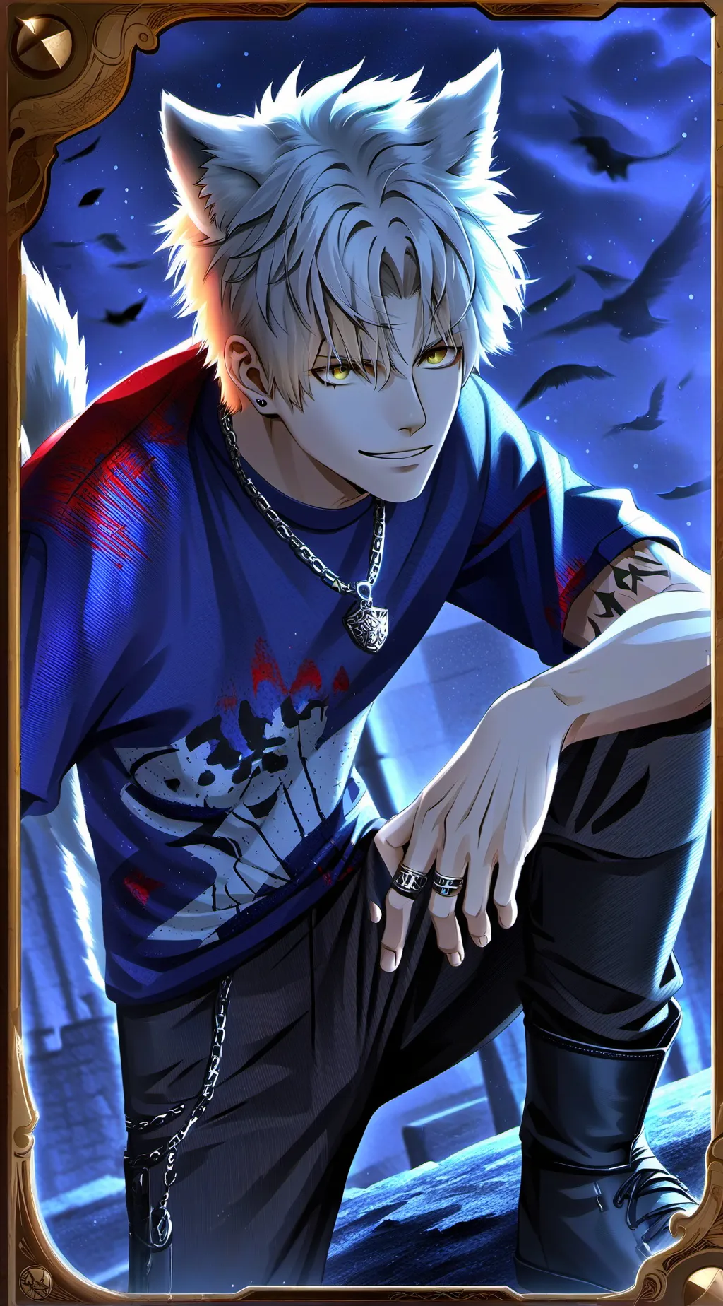 ai character: wolf bakugo  background