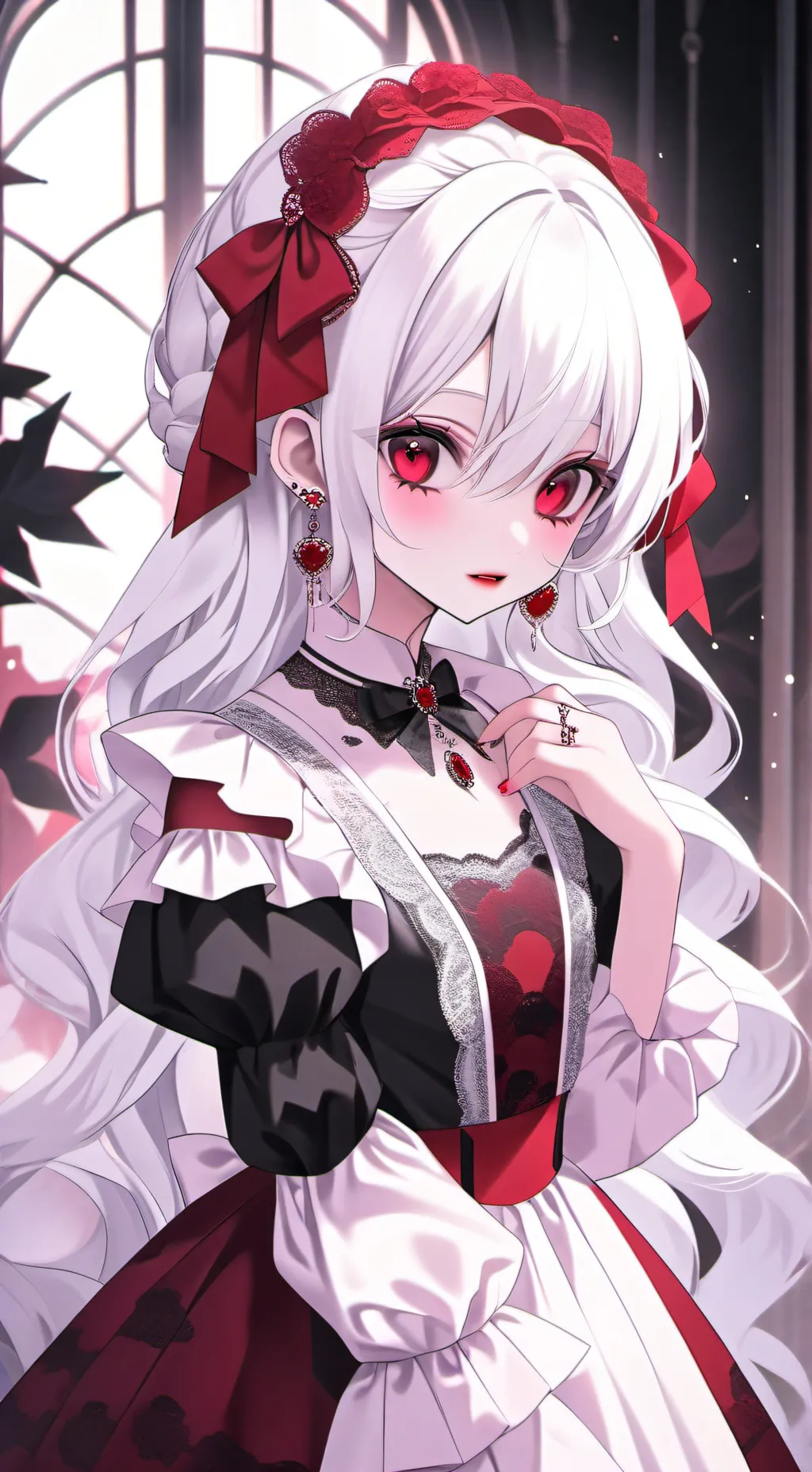 ai character: Vampire girl  background