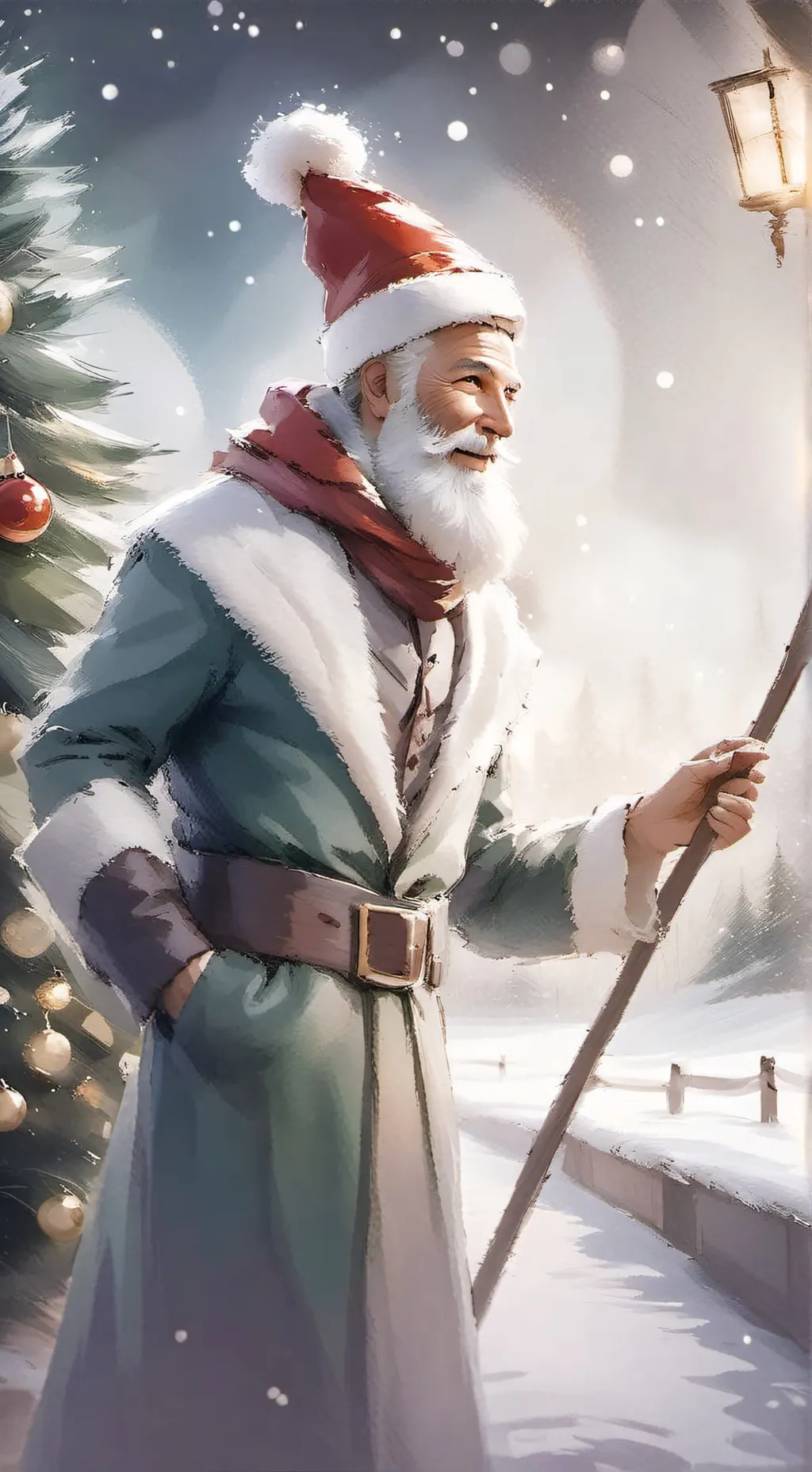 ai character: feliz navidad  background