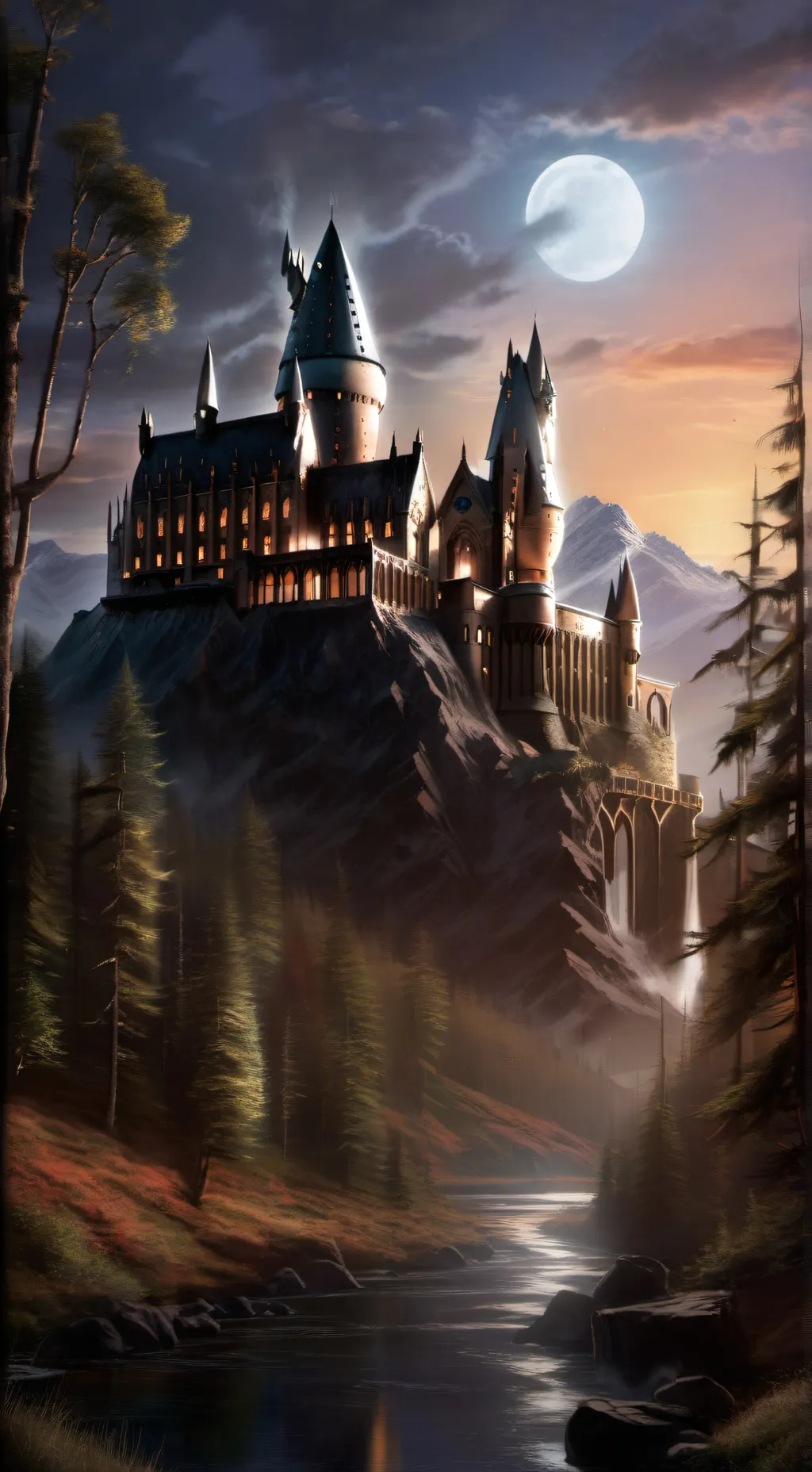 ai character: Hogwarts  background