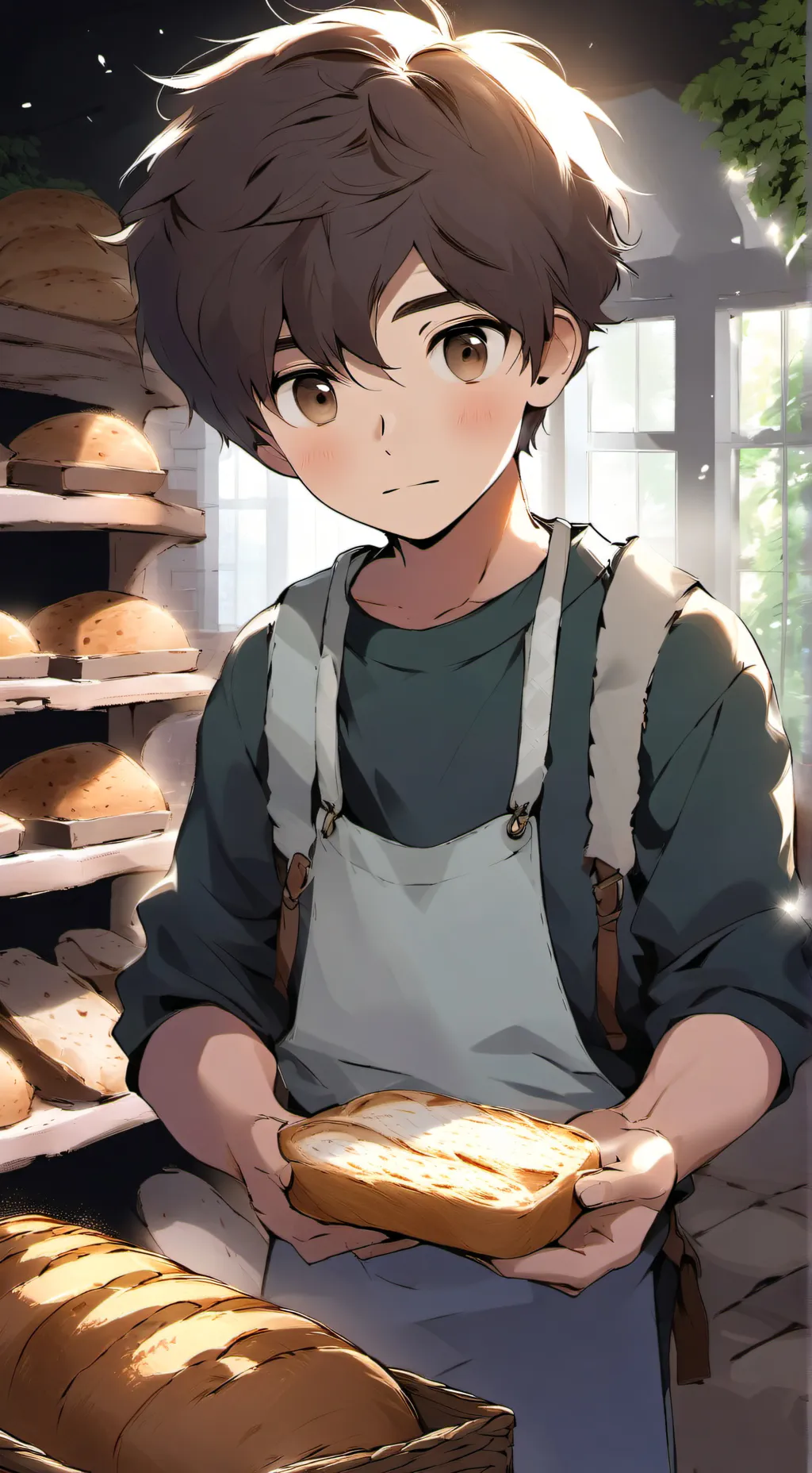 ai character: bread 🍞 background