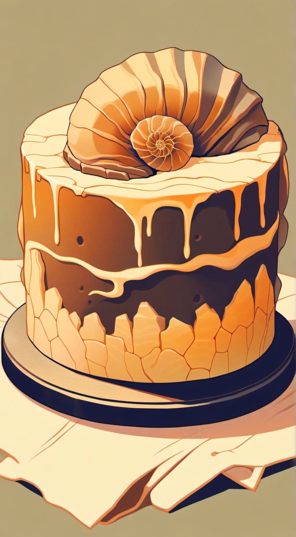 ai character: fossil cake?  background