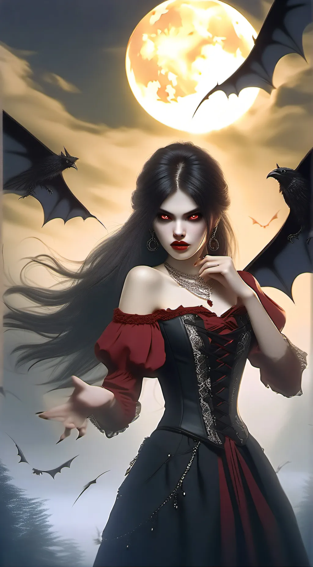 ai character: Angelina  background