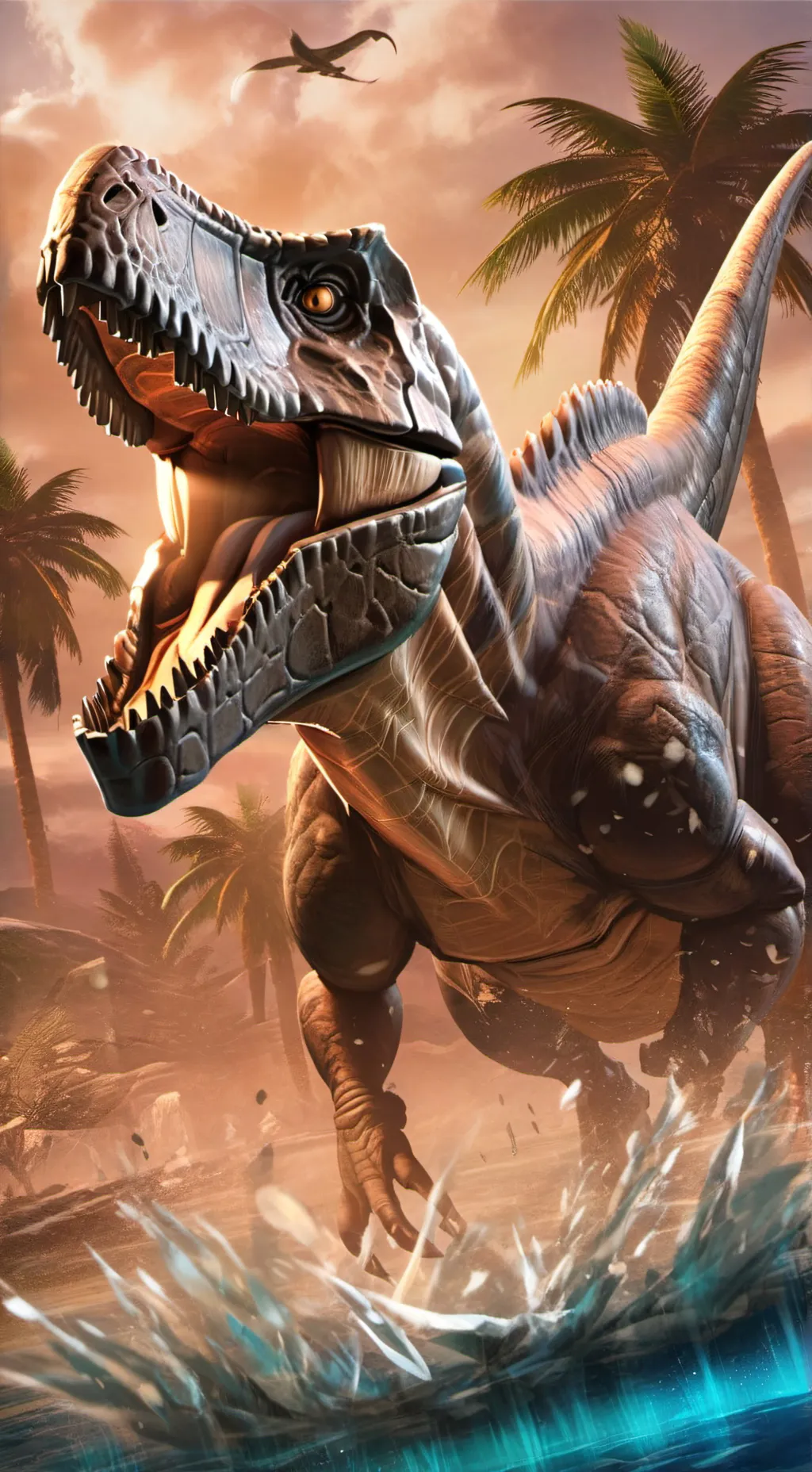 ai character: MHA  Jurassic park background