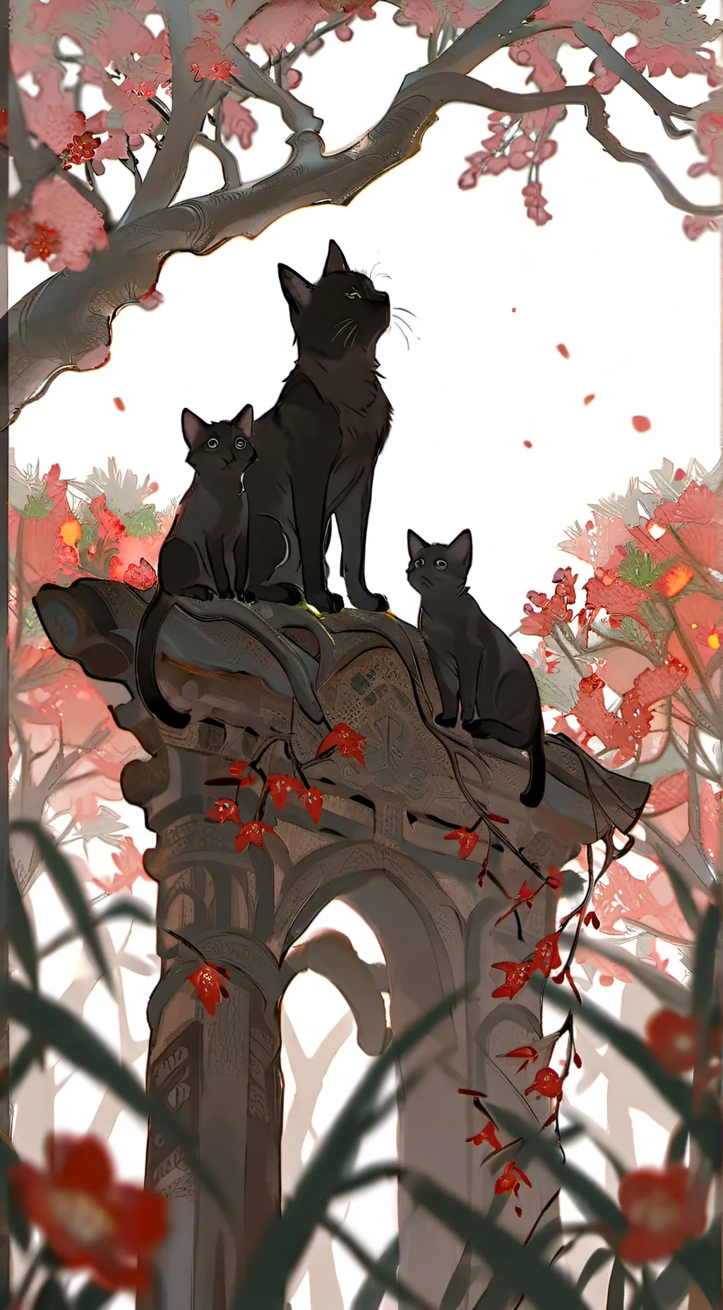 ai character: Pink cat fam background