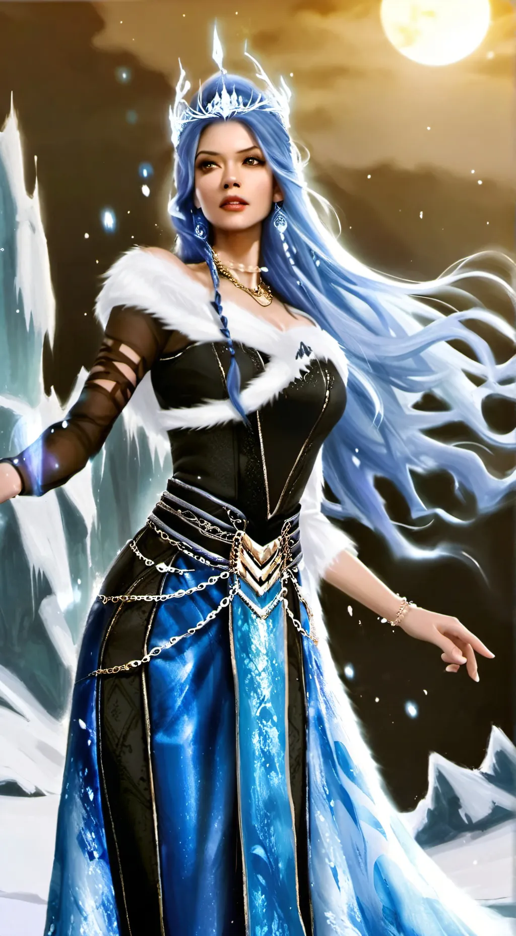 ai character: Ice queen￼ background