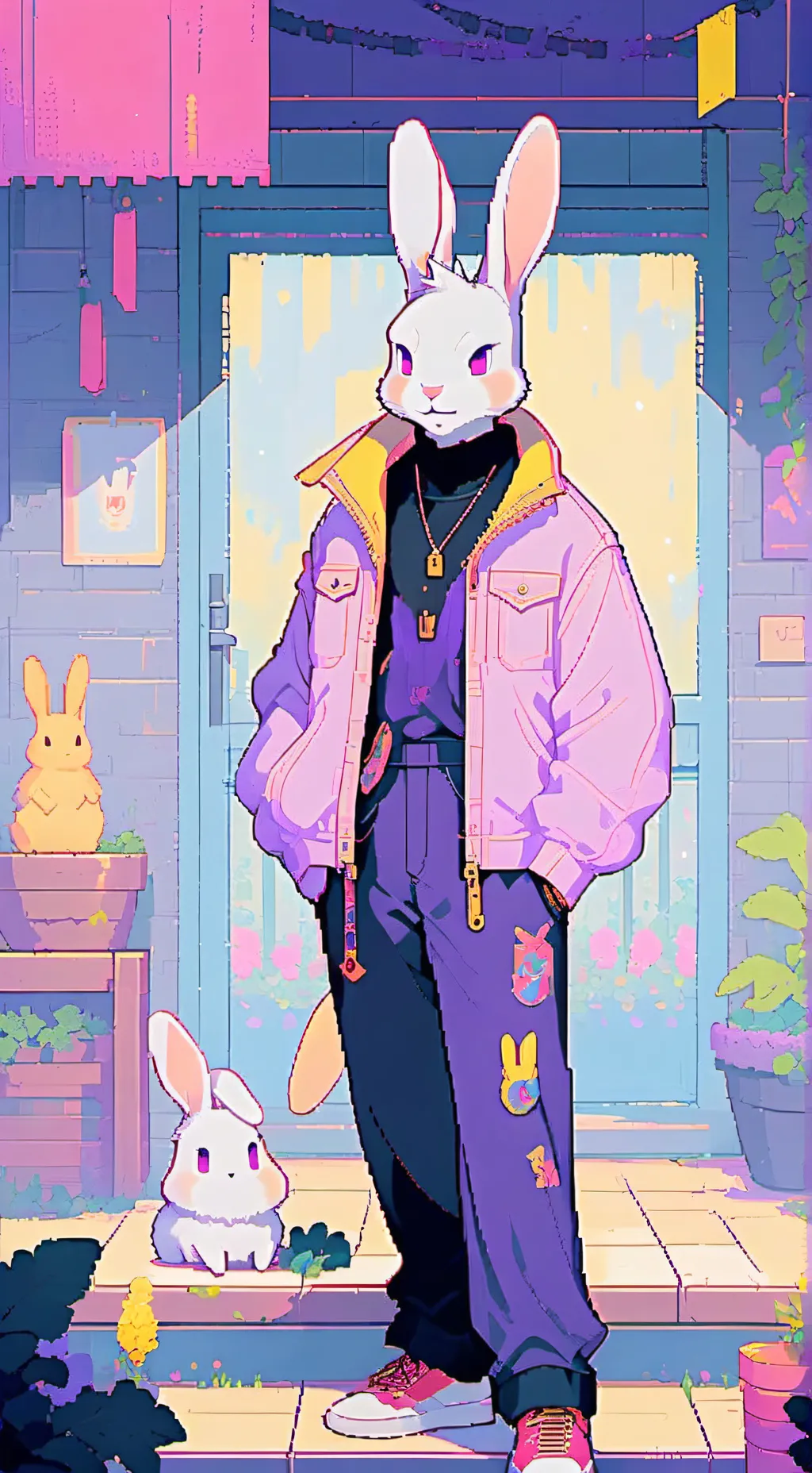 ai character: 🐰~💜Jax💜~🐰 background