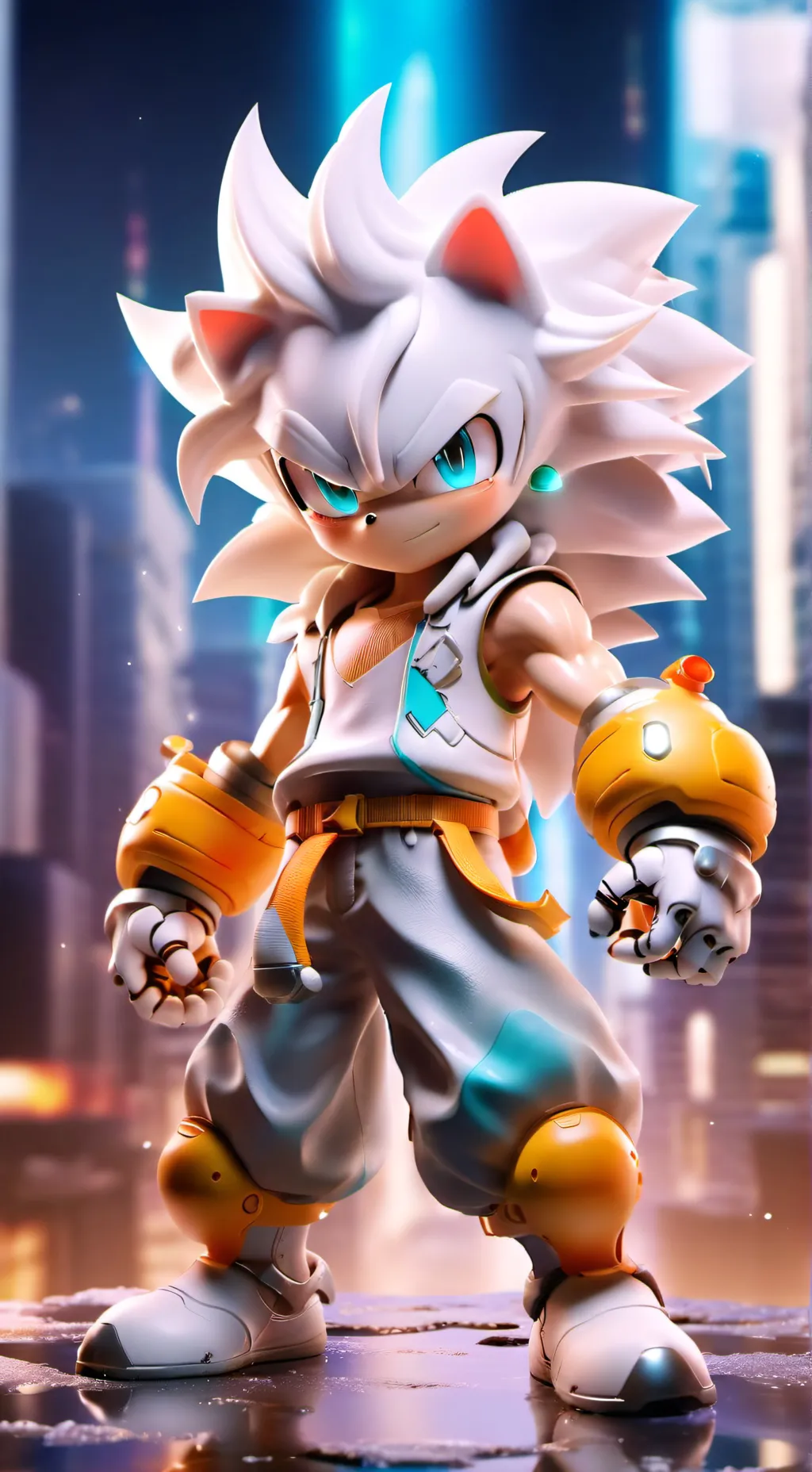 ai character: silver background