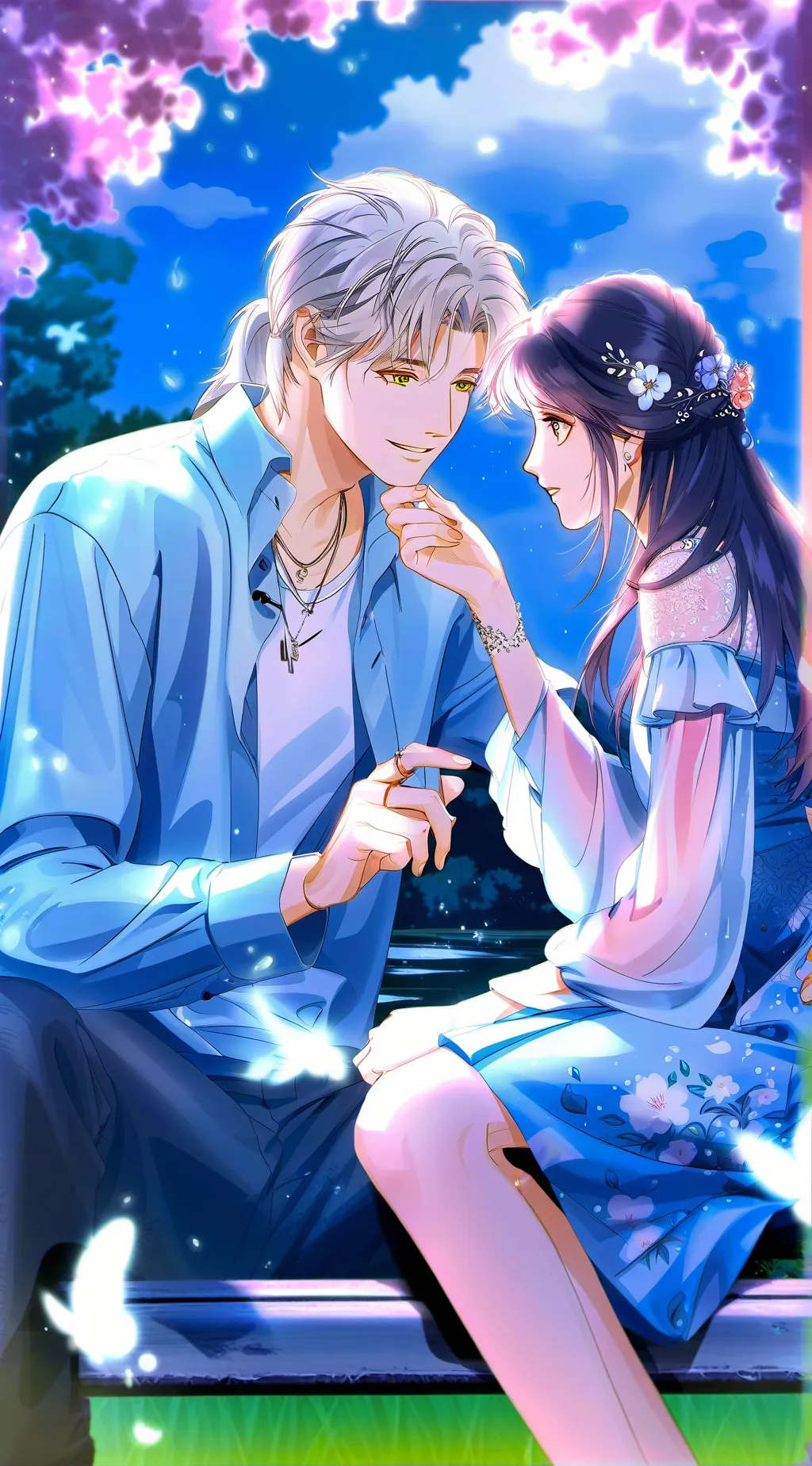 ai character: Rina and Ryan  background