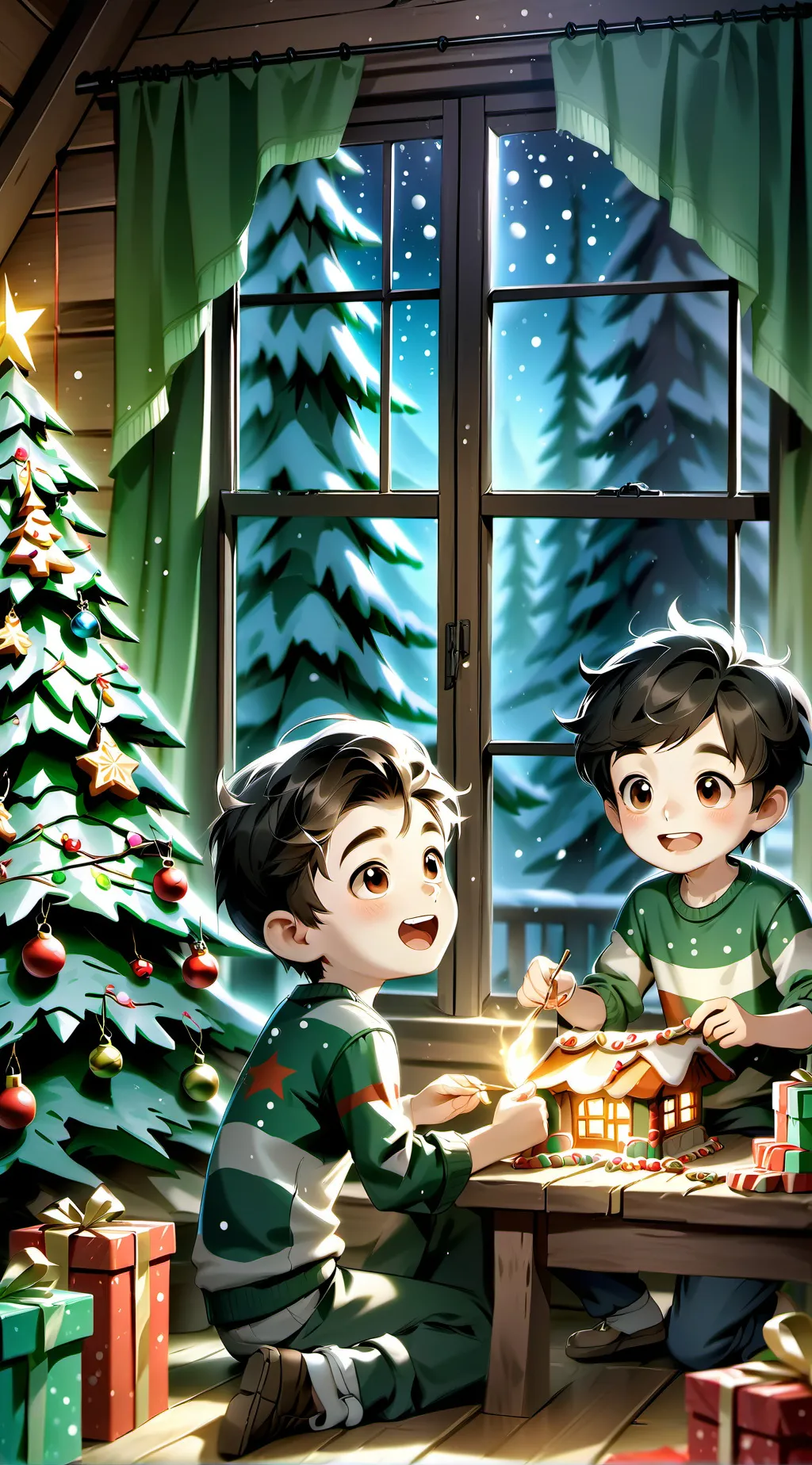 ai character: Family Cabin background