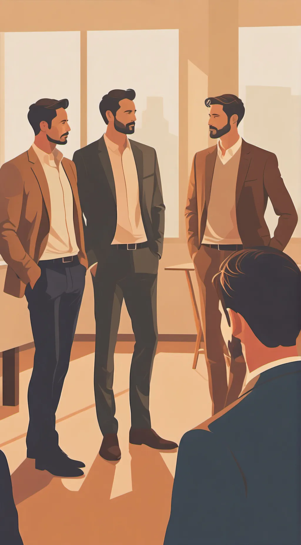 ai character: consejo de hombres background