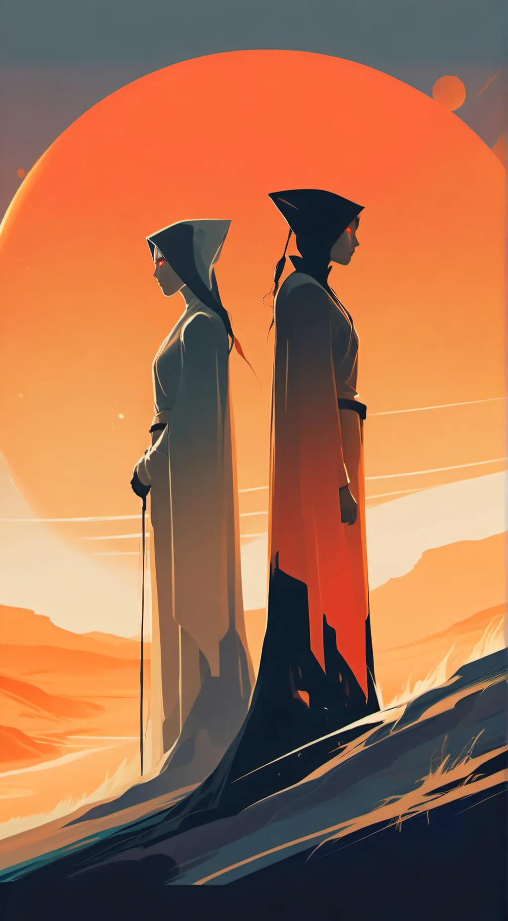 ai character: Two opposites background