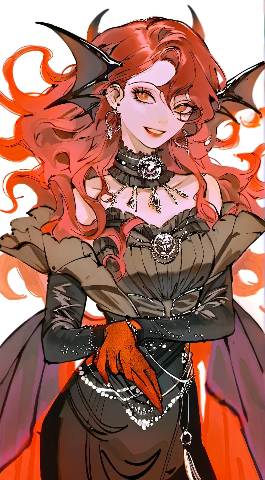 ai character: devil girl MELLY background