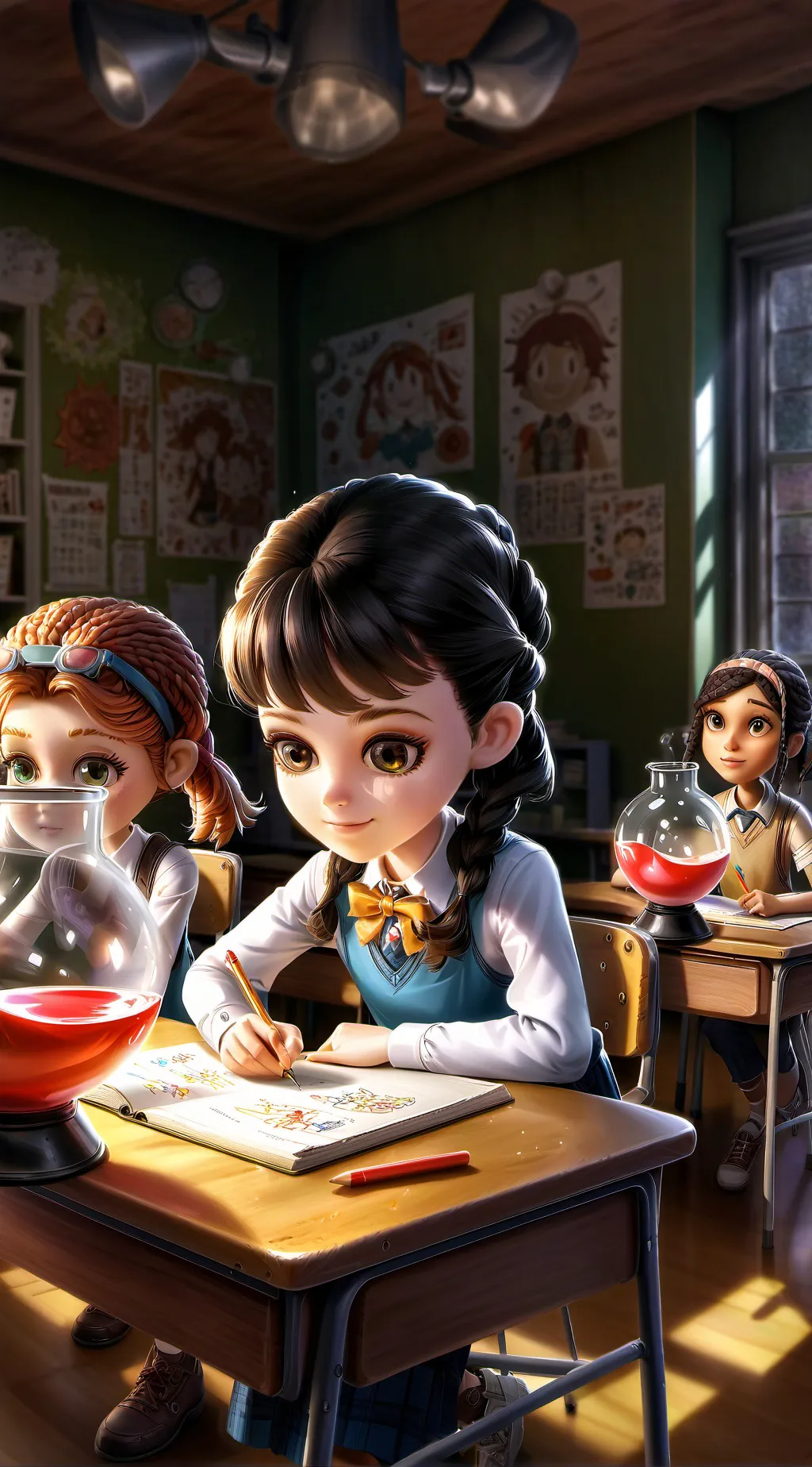 ai character: classroom background