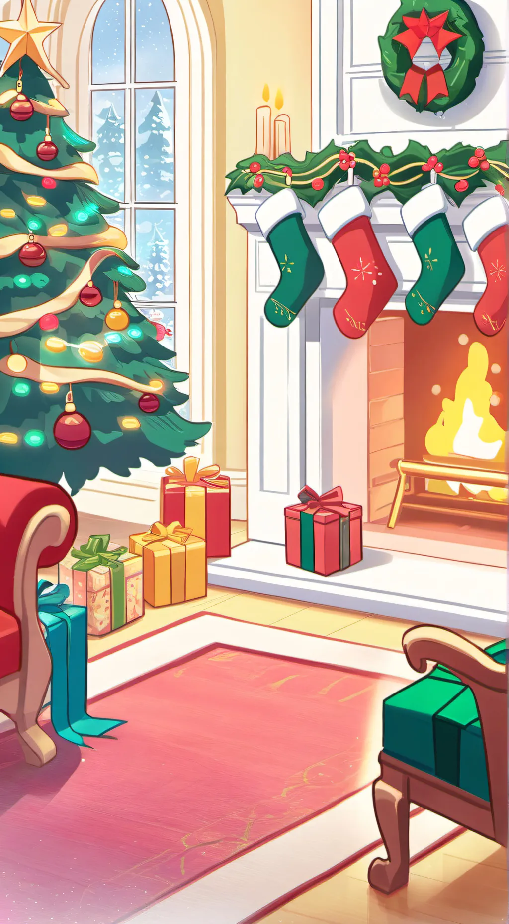 ai character: dw Navidad background