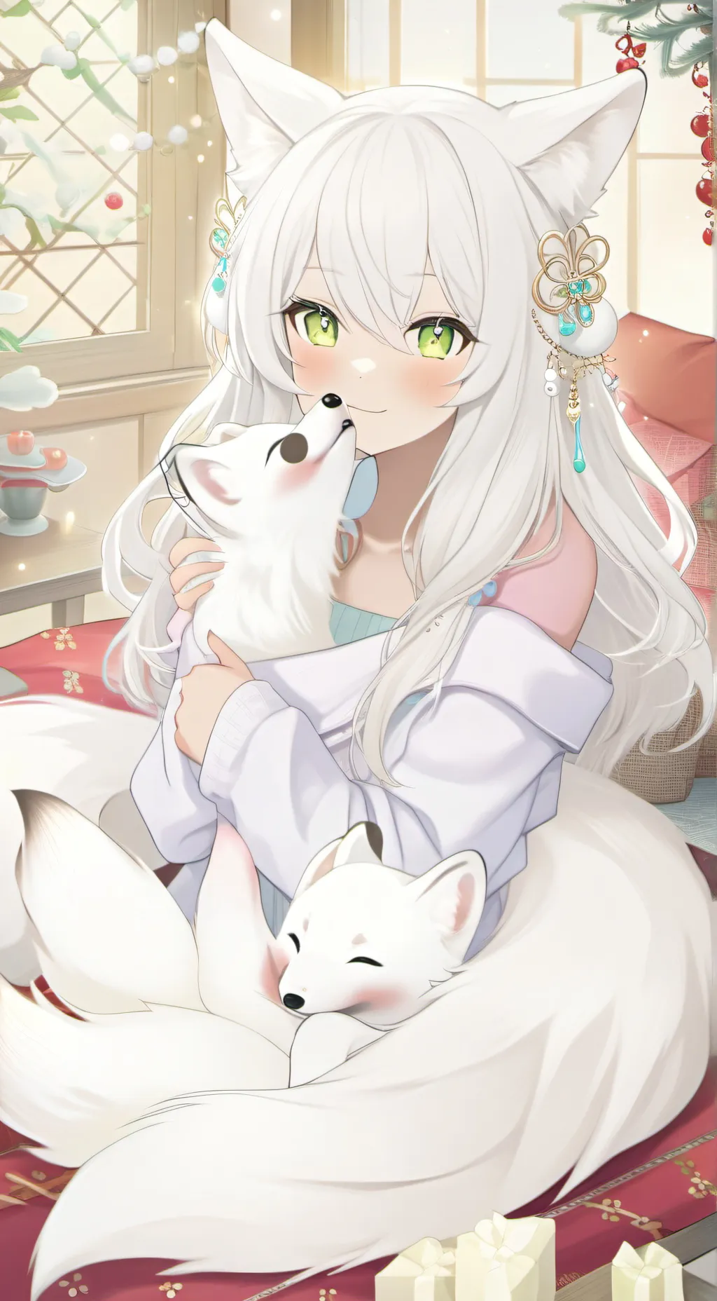 ai character: Vanessa the Arctic Spirit Fox background
