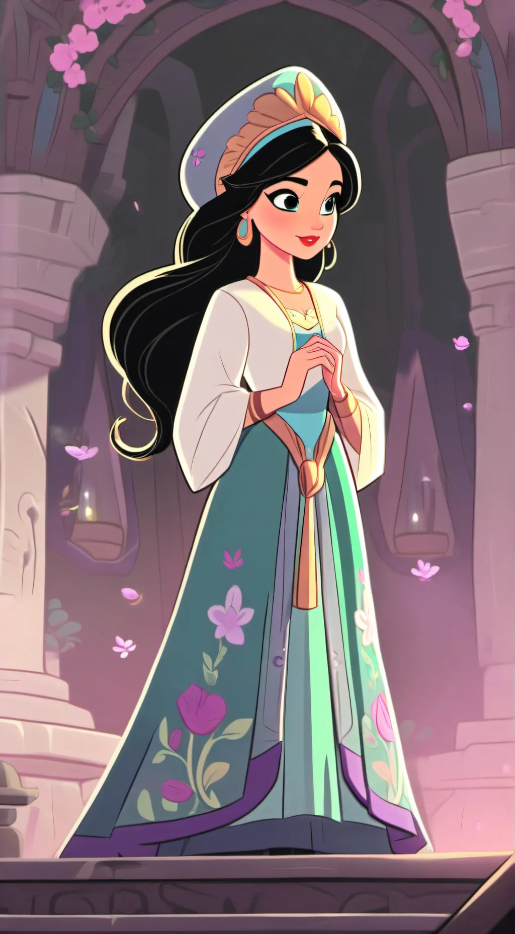 ai character: Lovely girl background