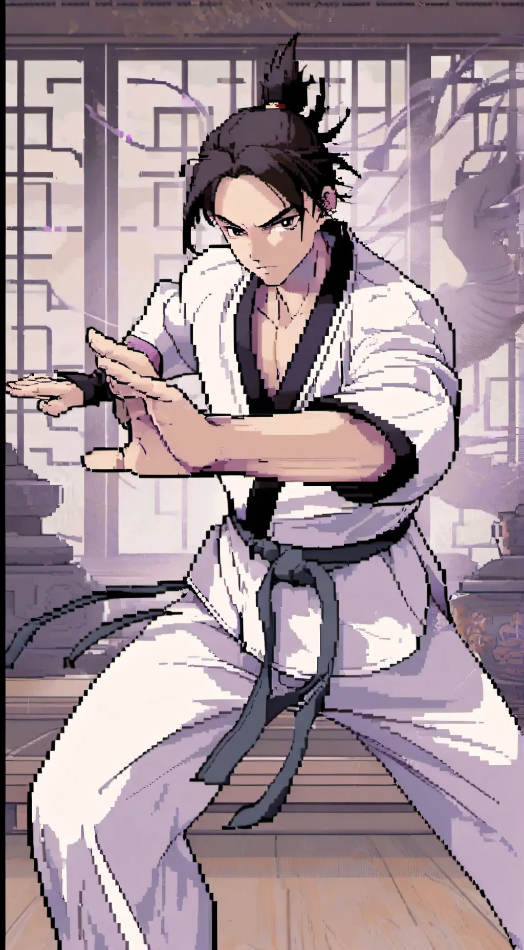 ai character:  martial art boy background