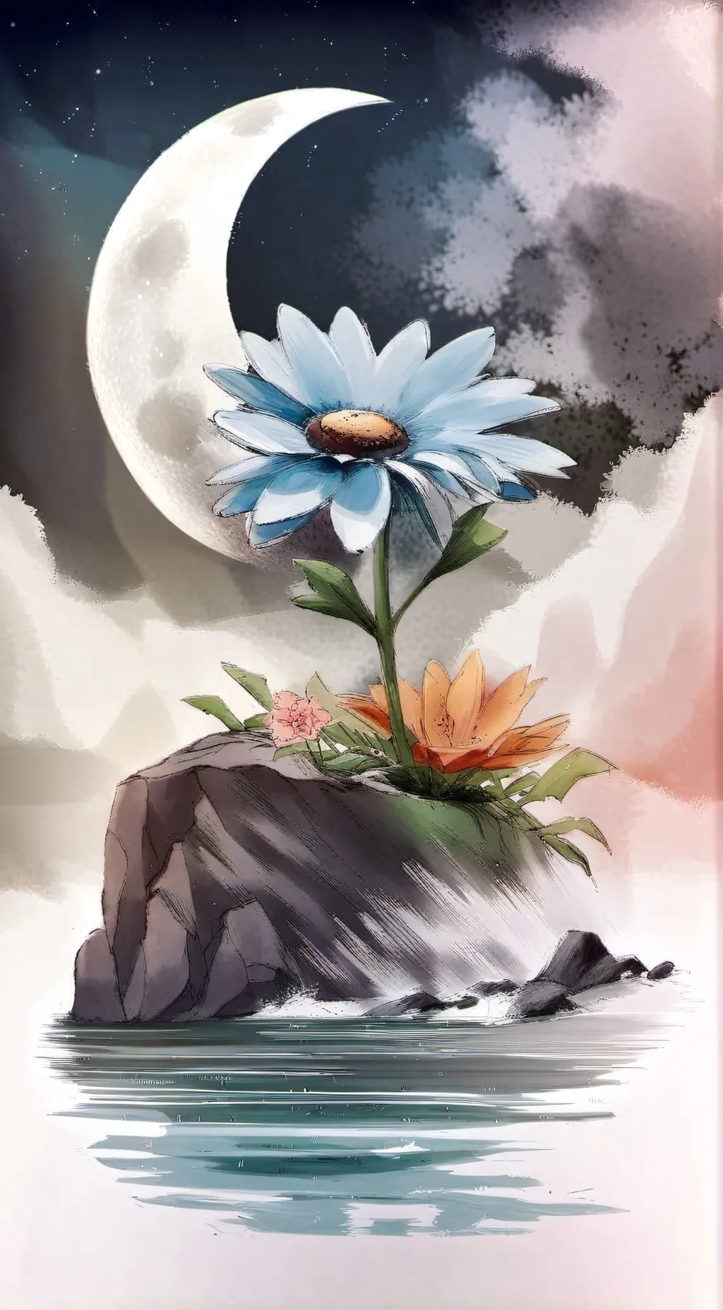 ai character: Moonflower against background