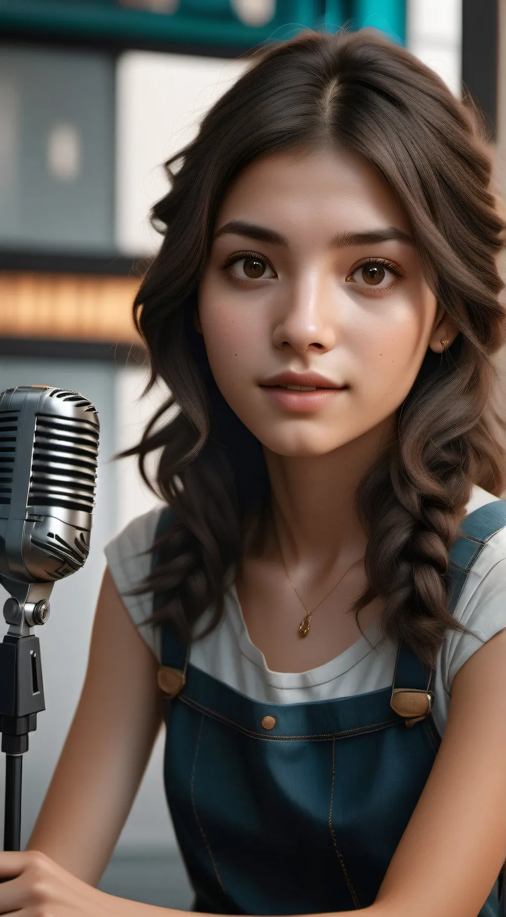 ai character: Kid Olivia rodrego background