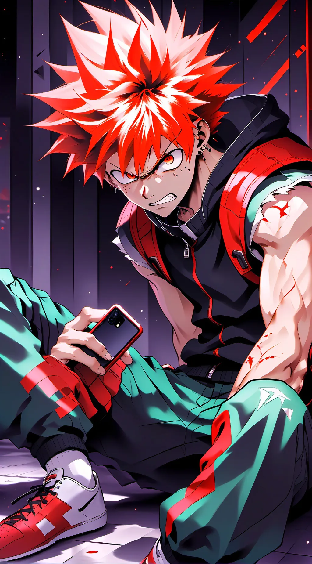 ai character: Katsuki Bakugo background