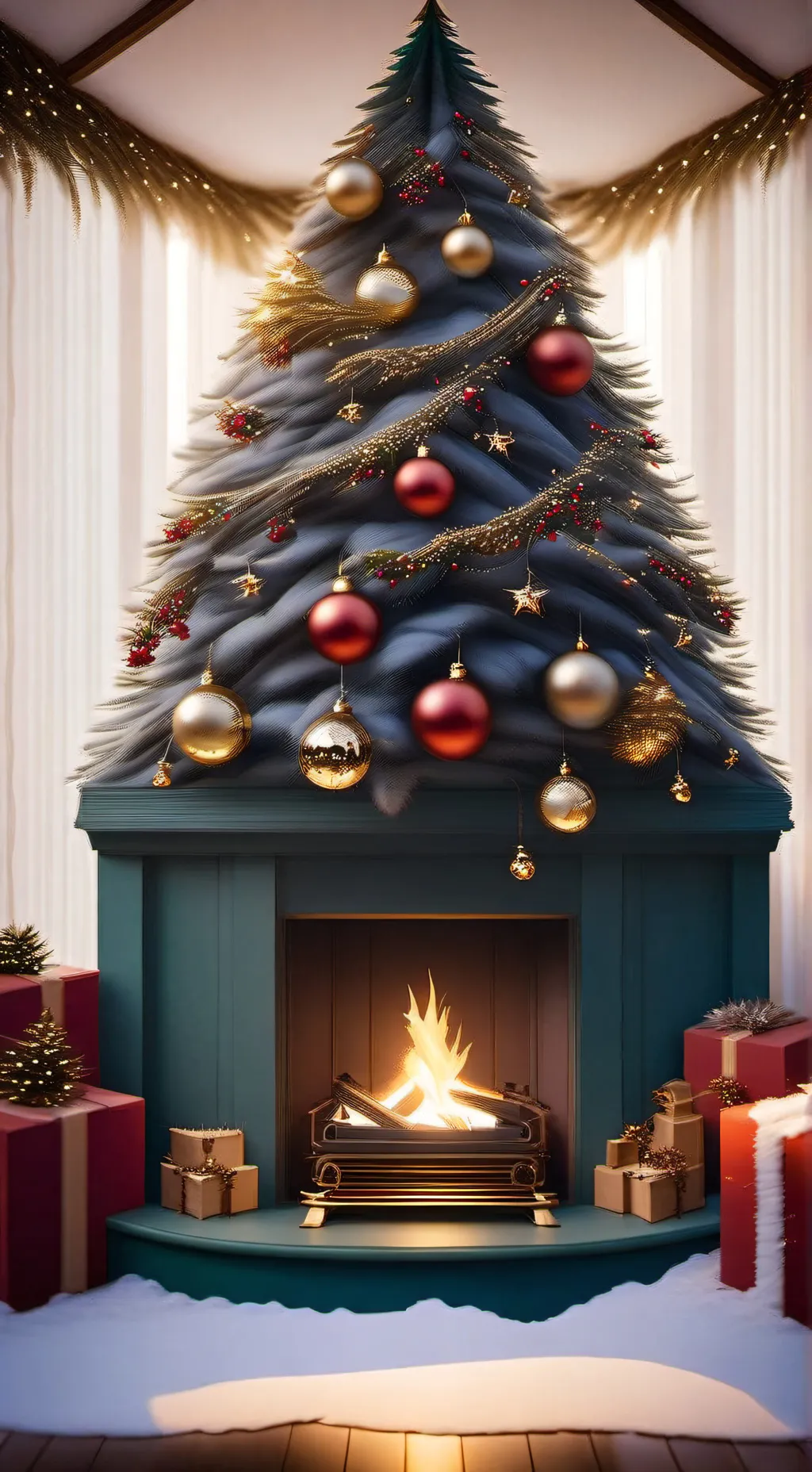 ai character: mha chistmas  background