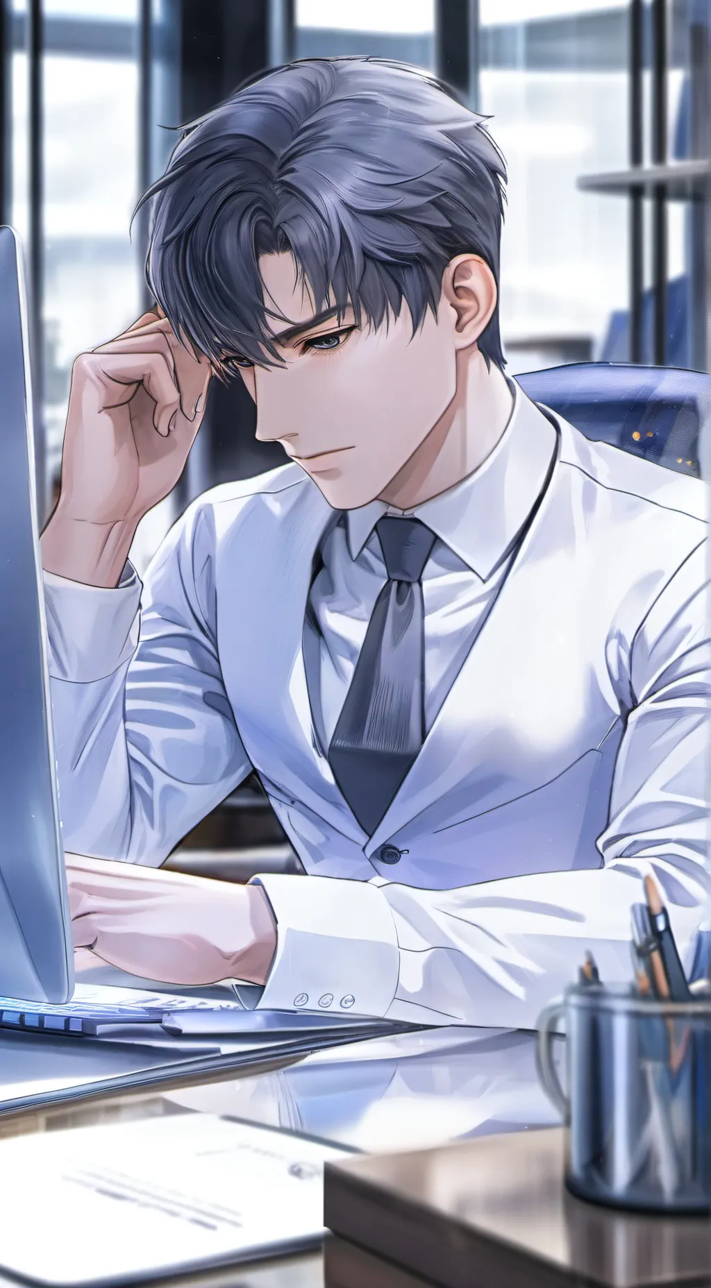 ai character: Stressed dad background